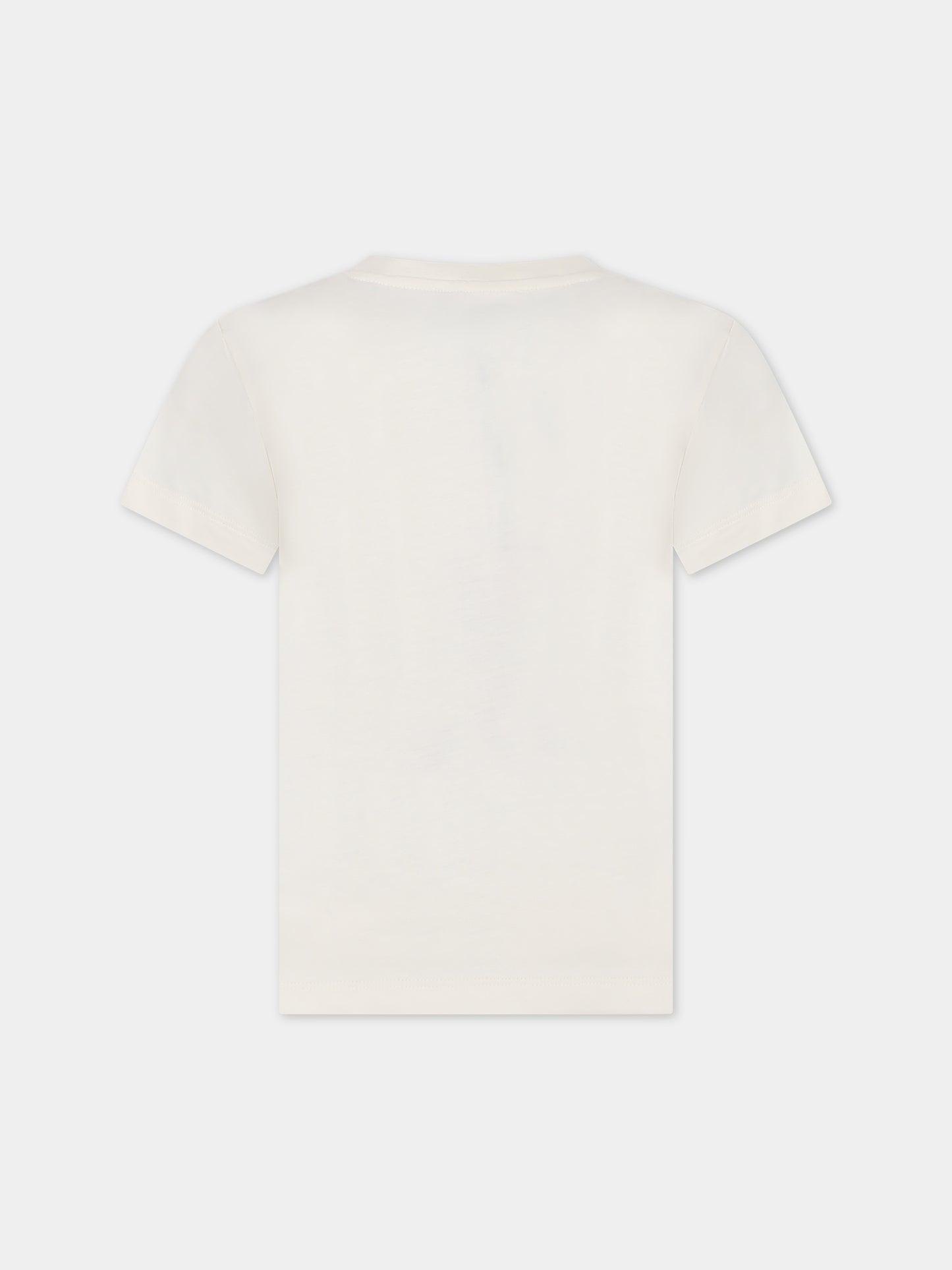 T-shirt avorio per bambini con logo,Msgm Kids,MS029572 013