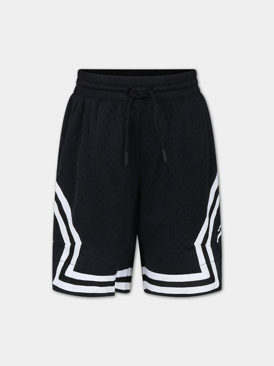 Shorts neri per bambino con stampa,Jordan,95B136 023