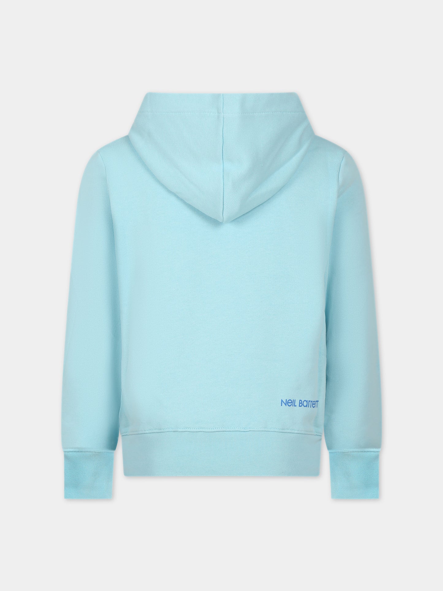 Felpa celeste con iconici fulmini blu per bambino,Neil Barrett Kids,033621 116
