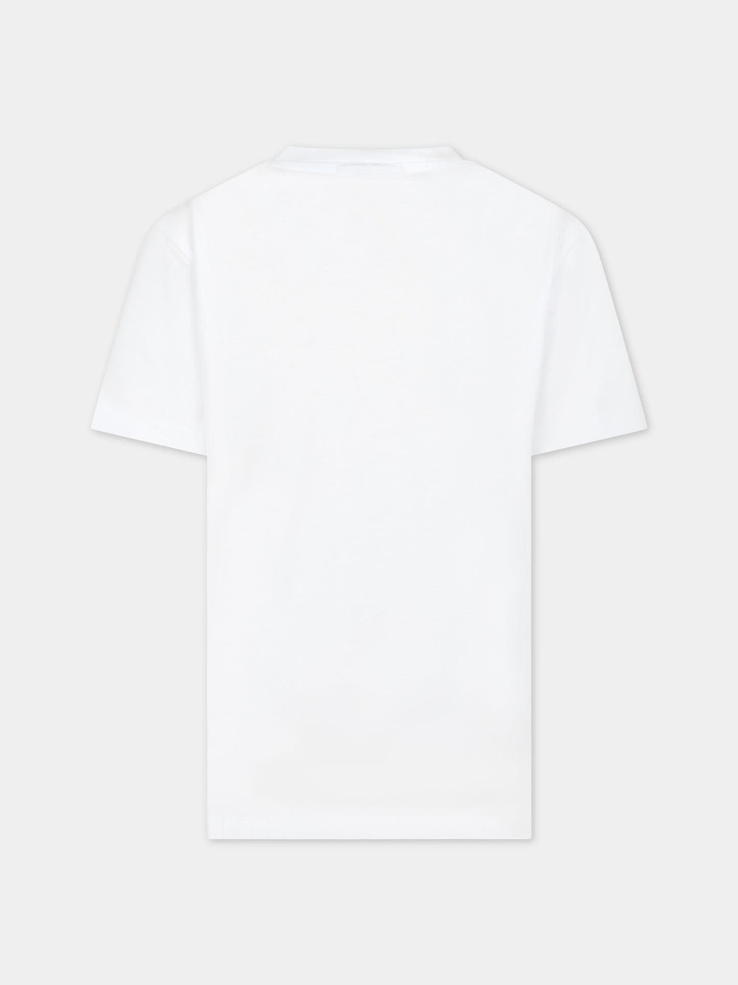 T-shirt bianca per bambino con logo e iconica saetta,Neil Barrett Kids,033634 001