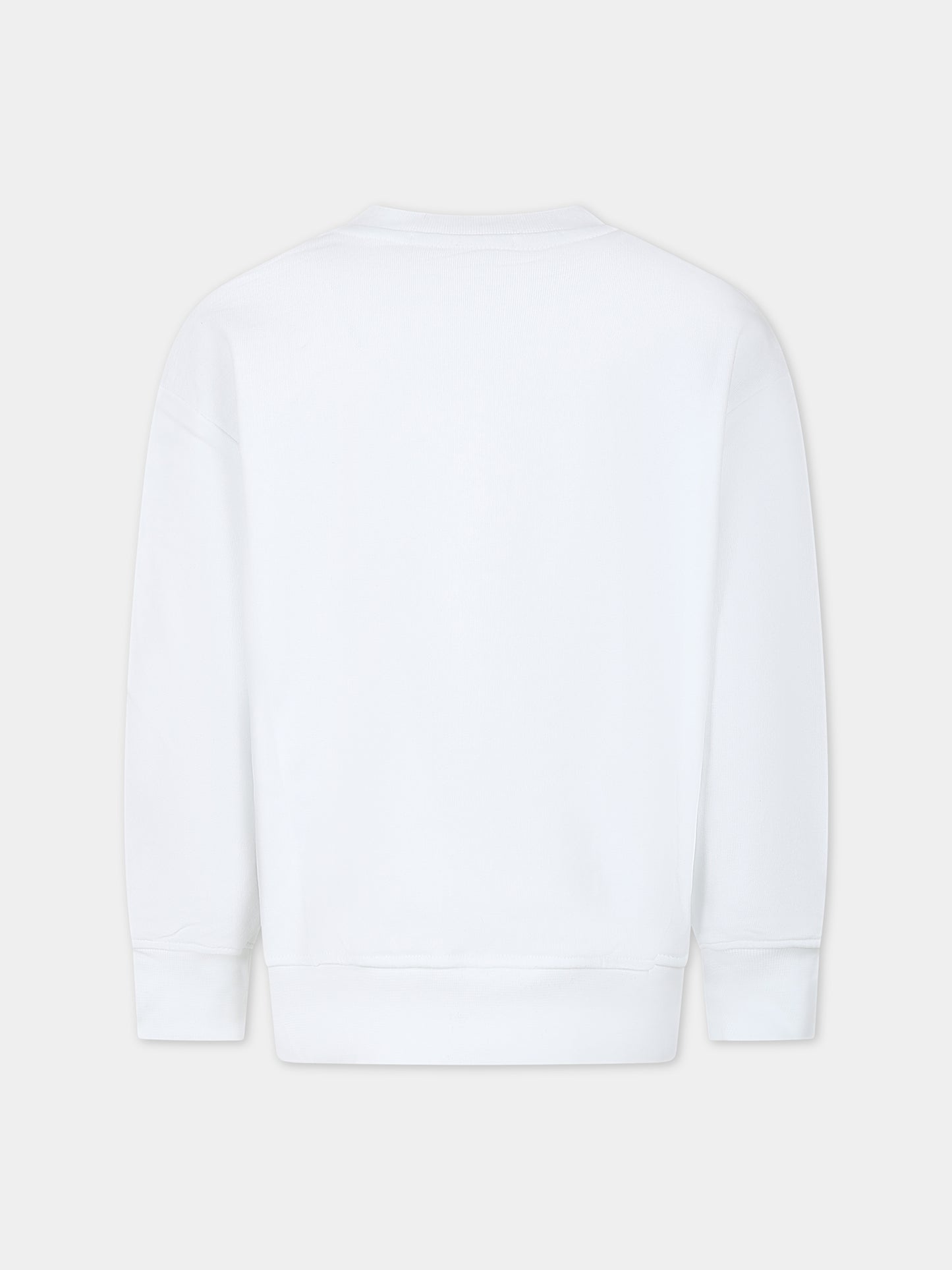 Felpa bianca per bambini con logo,Msgm Kids,MS029323 001