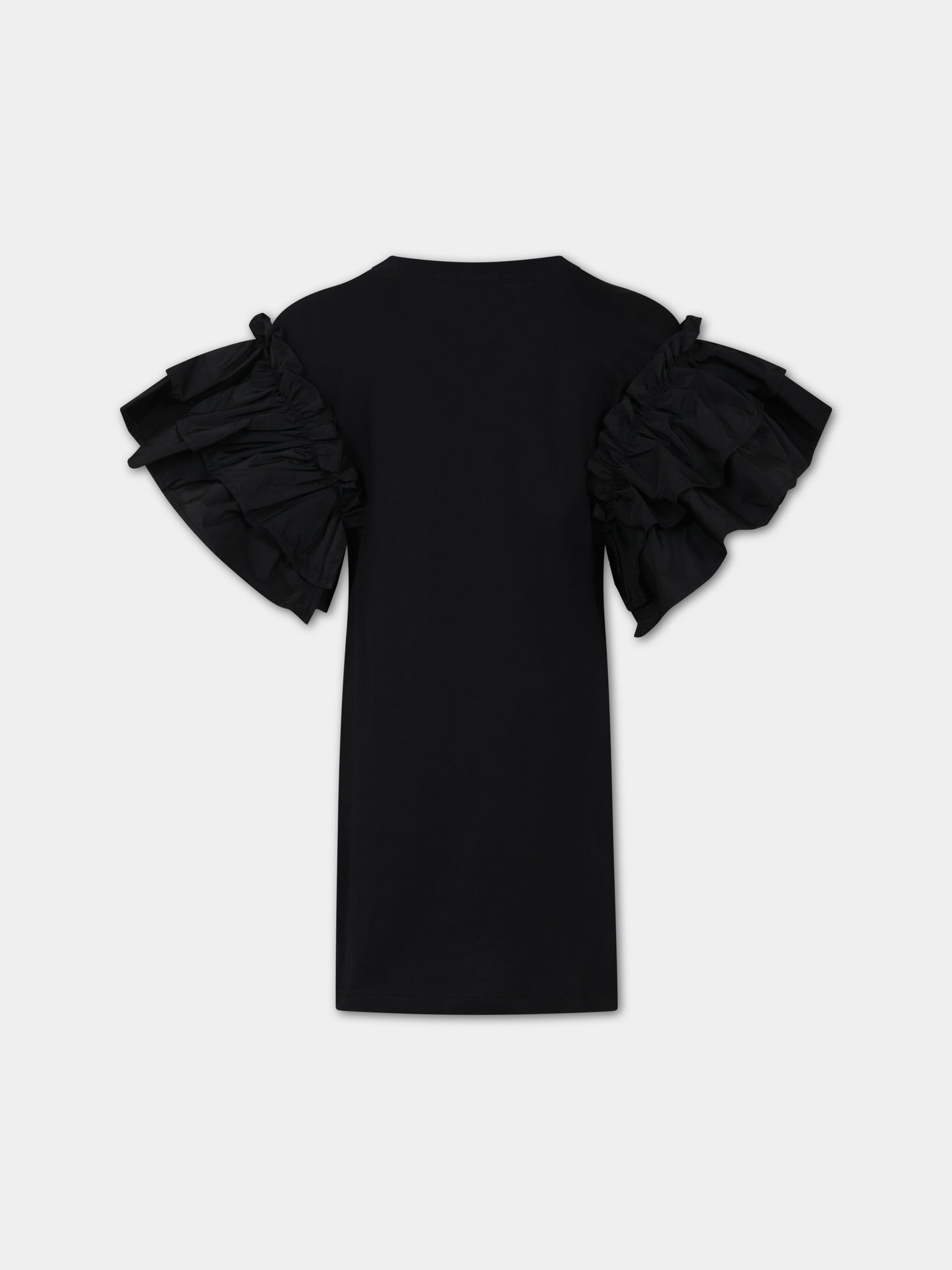 Vestito nero per bambina con logo,Msgm Kids,MS029452 110