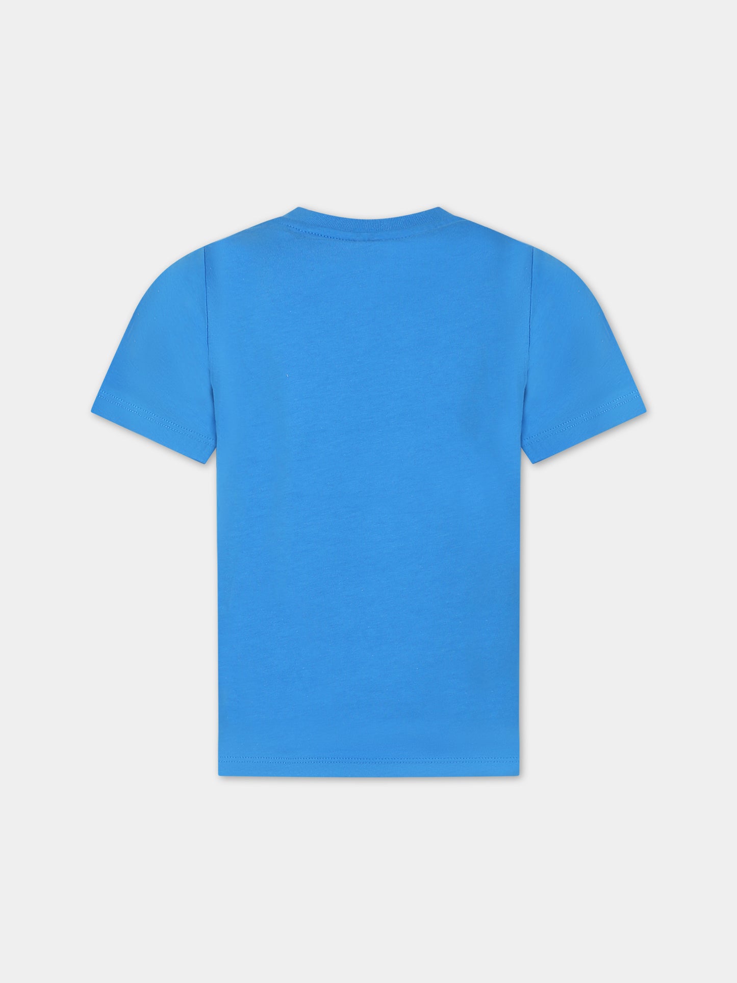 T-shirt blu per bambino con stampa e scritta,Stella Mccartney Kids,TS8R71 Z0434 610