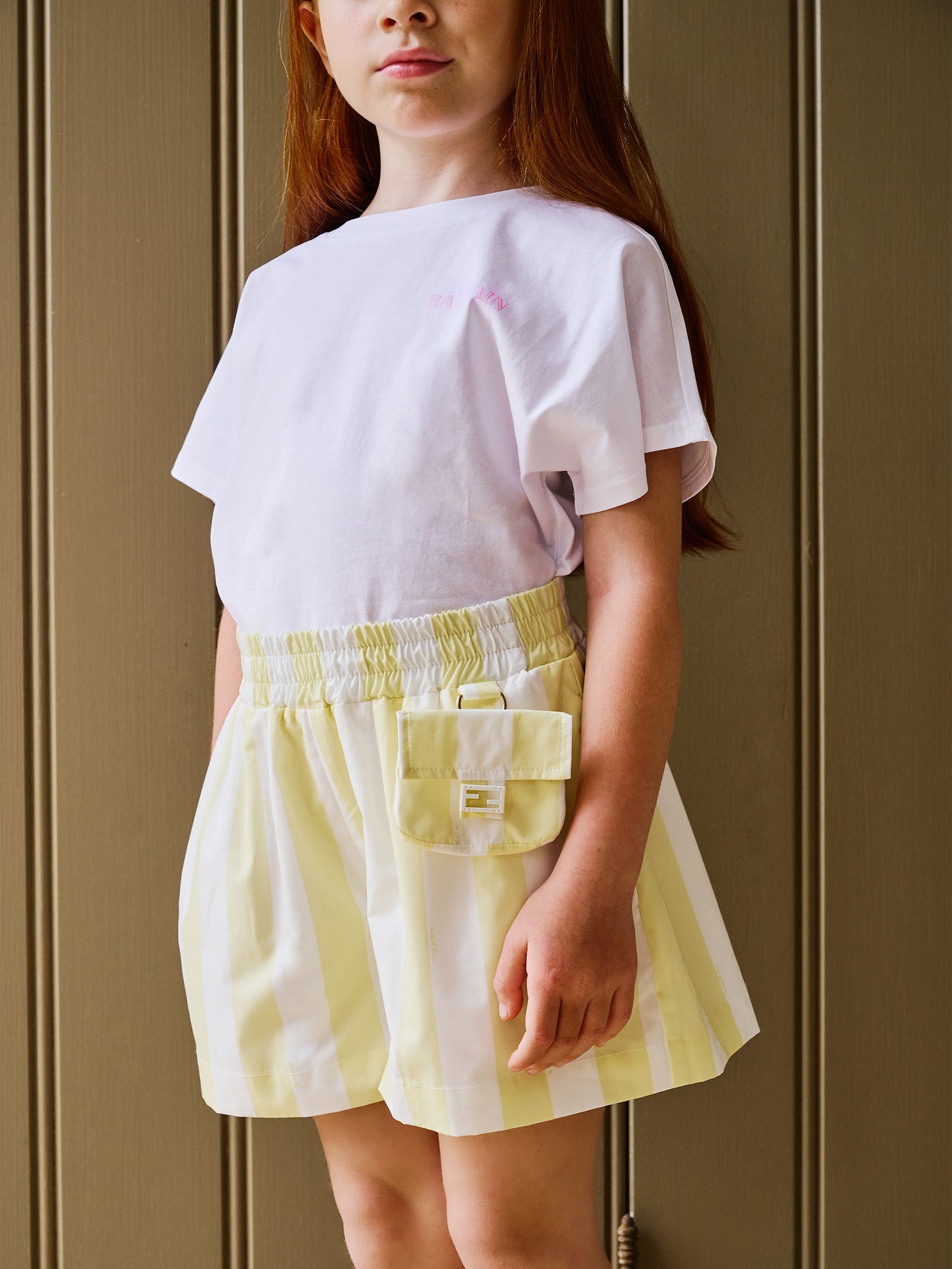 White crop t-shirt for girl with logo