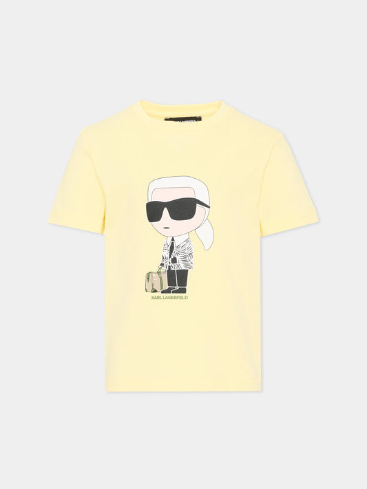 Yellow T-Shirt for boy with Ikonik Karl