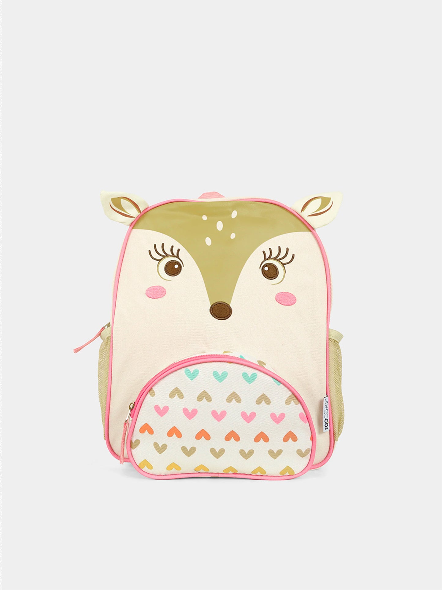 Ivory backpack for baby girl with doe