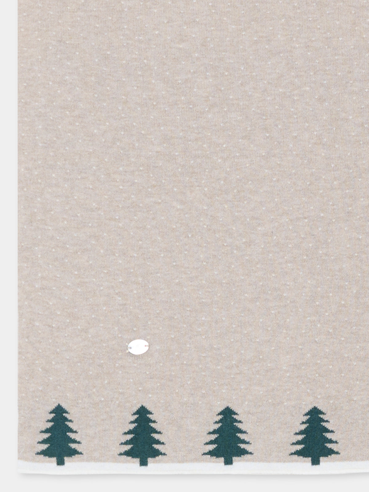 Coperta beige per neonati in maglia con alberi