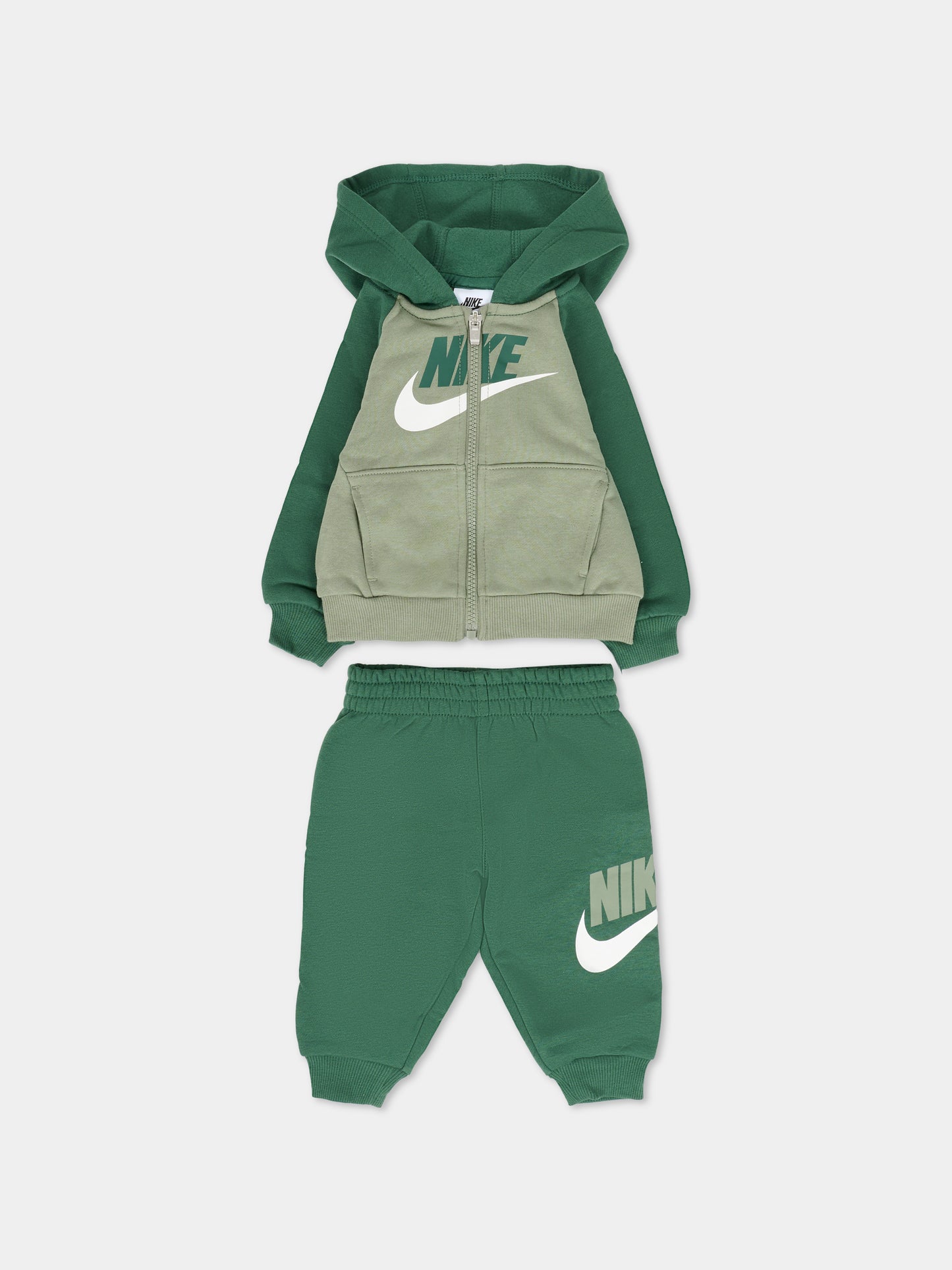 Green suit for baby boy with logo