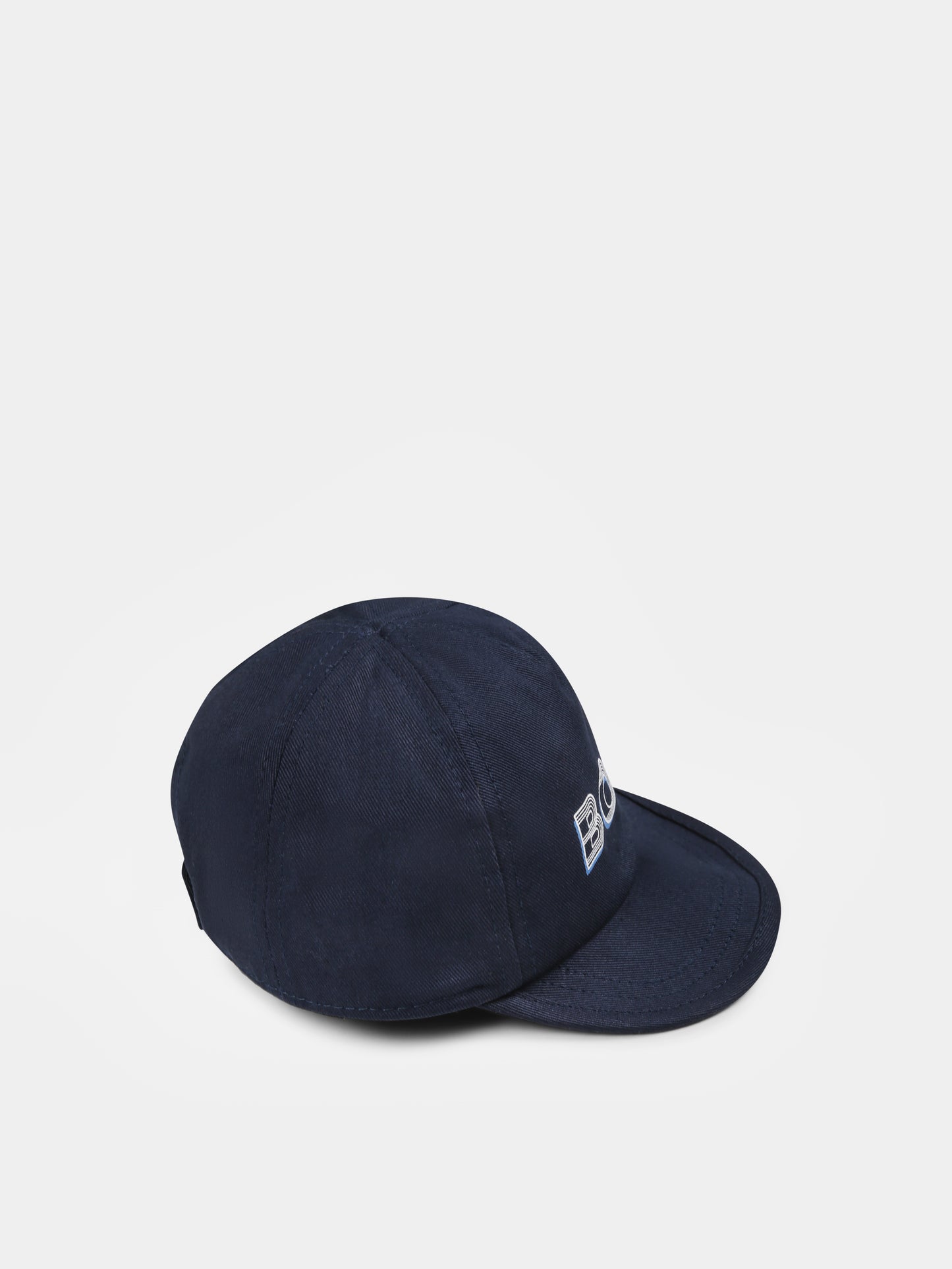 Blue hat for baby boy with logo