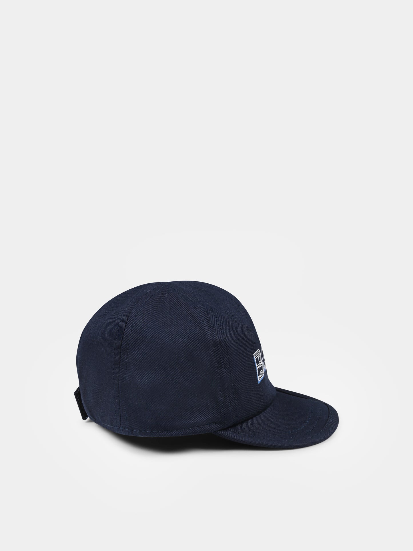 Blue hat for baby boy with logo