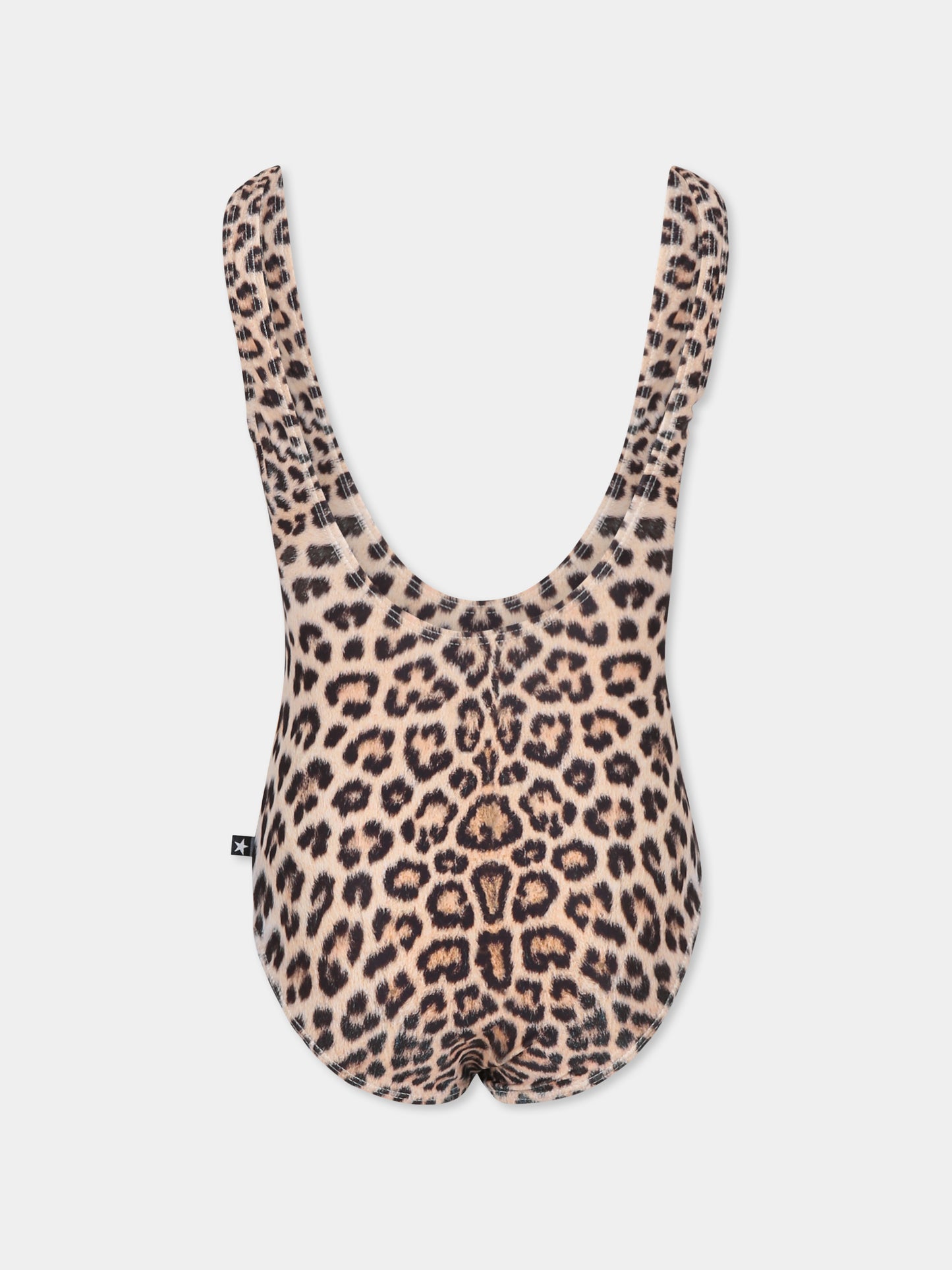 Multicolor swimsuit for girl with leopard