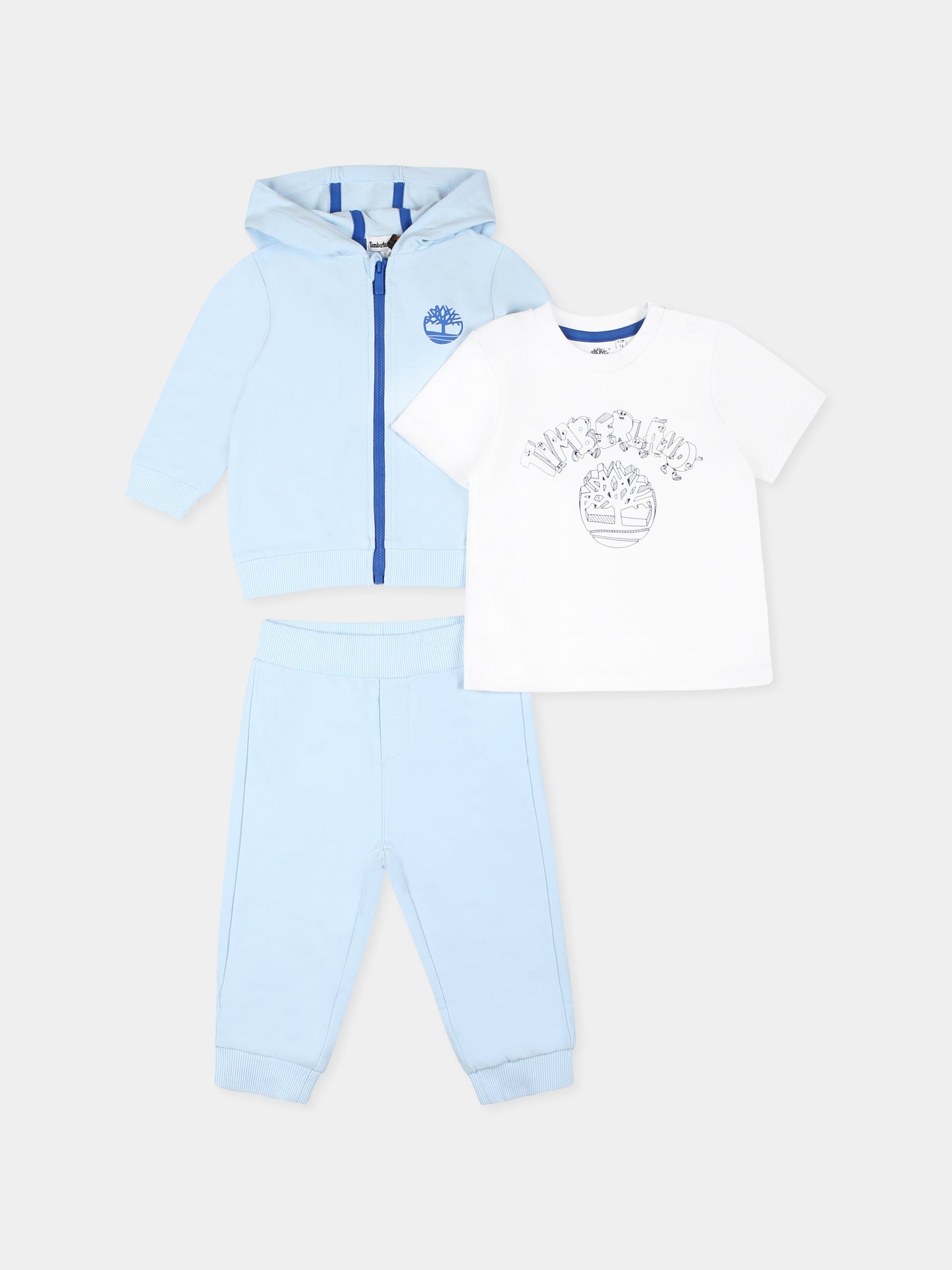 Light blue suit for baby boy with tree