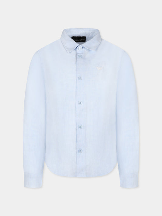 Light-blue shirt for boy with eagle