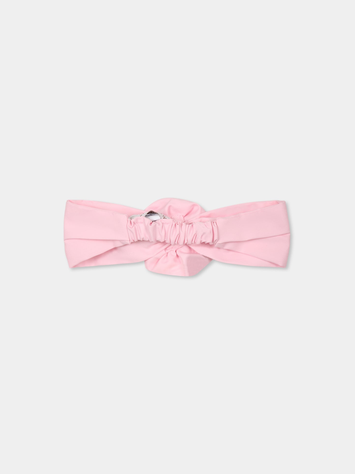 Pink headband for baby girl with rose