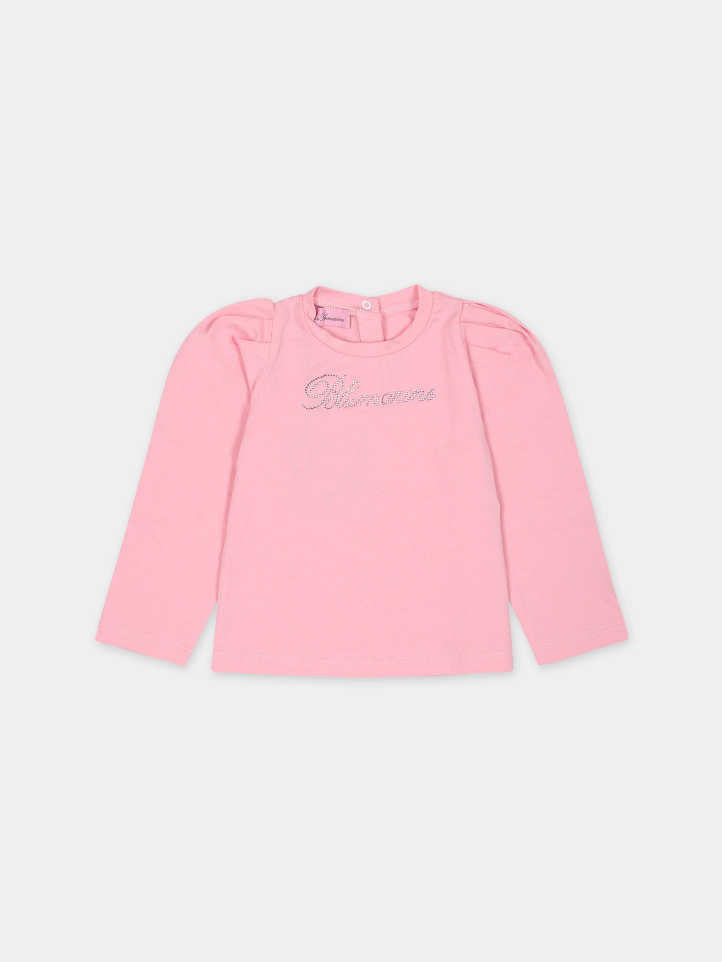 Pink t-shirt for baby girl with logo