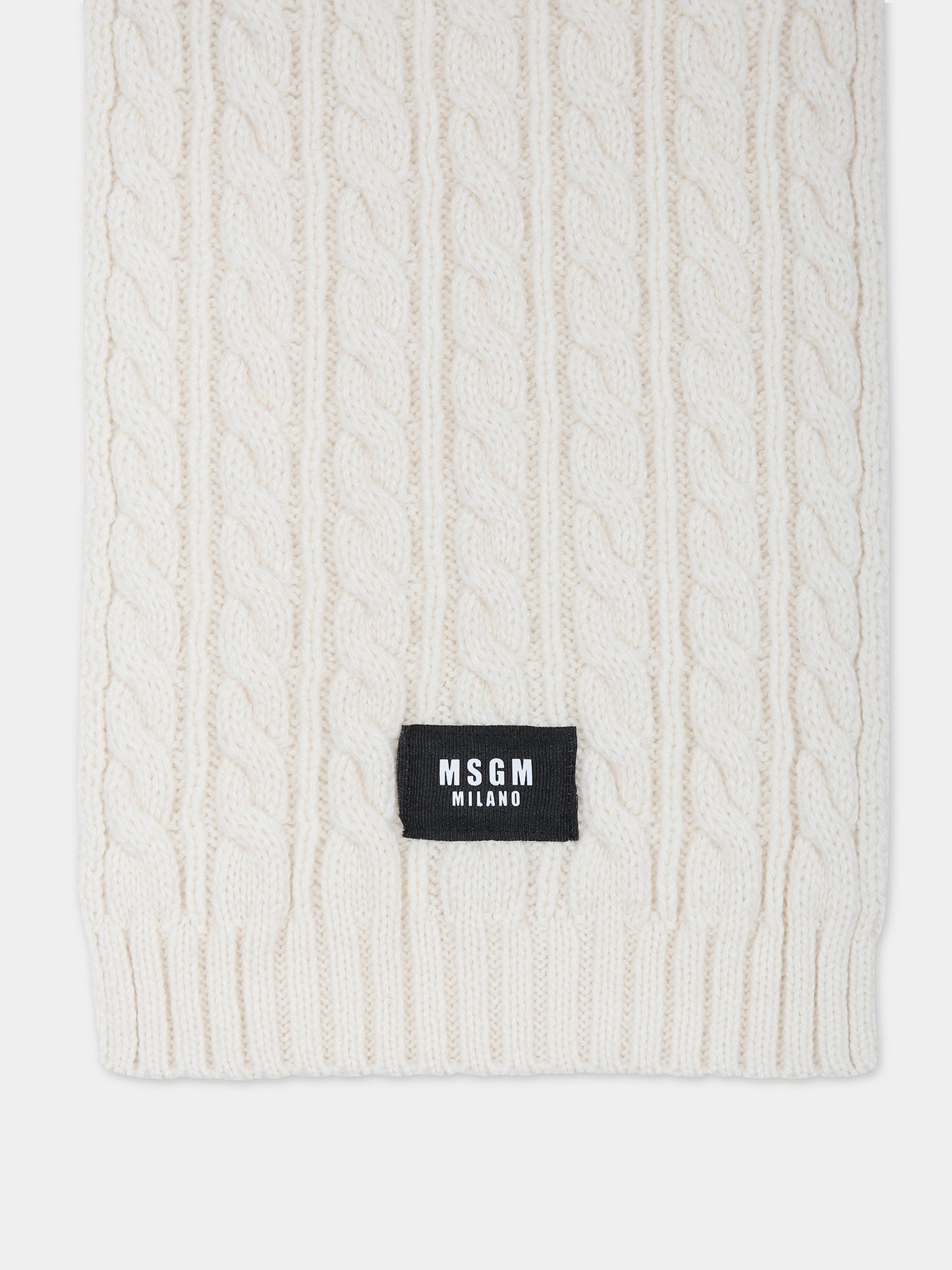 Ivory scarf for kids with logo