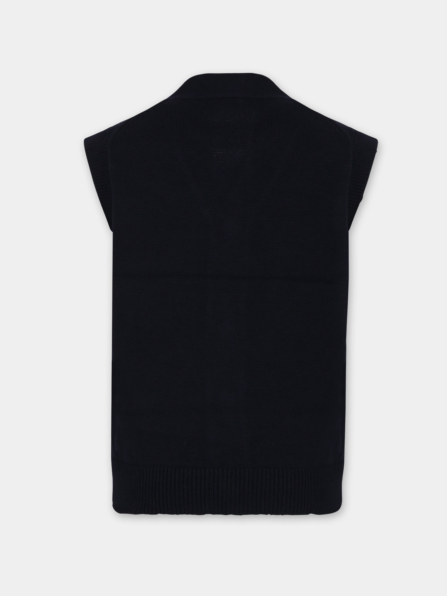Blue vest sweater for boy with logo