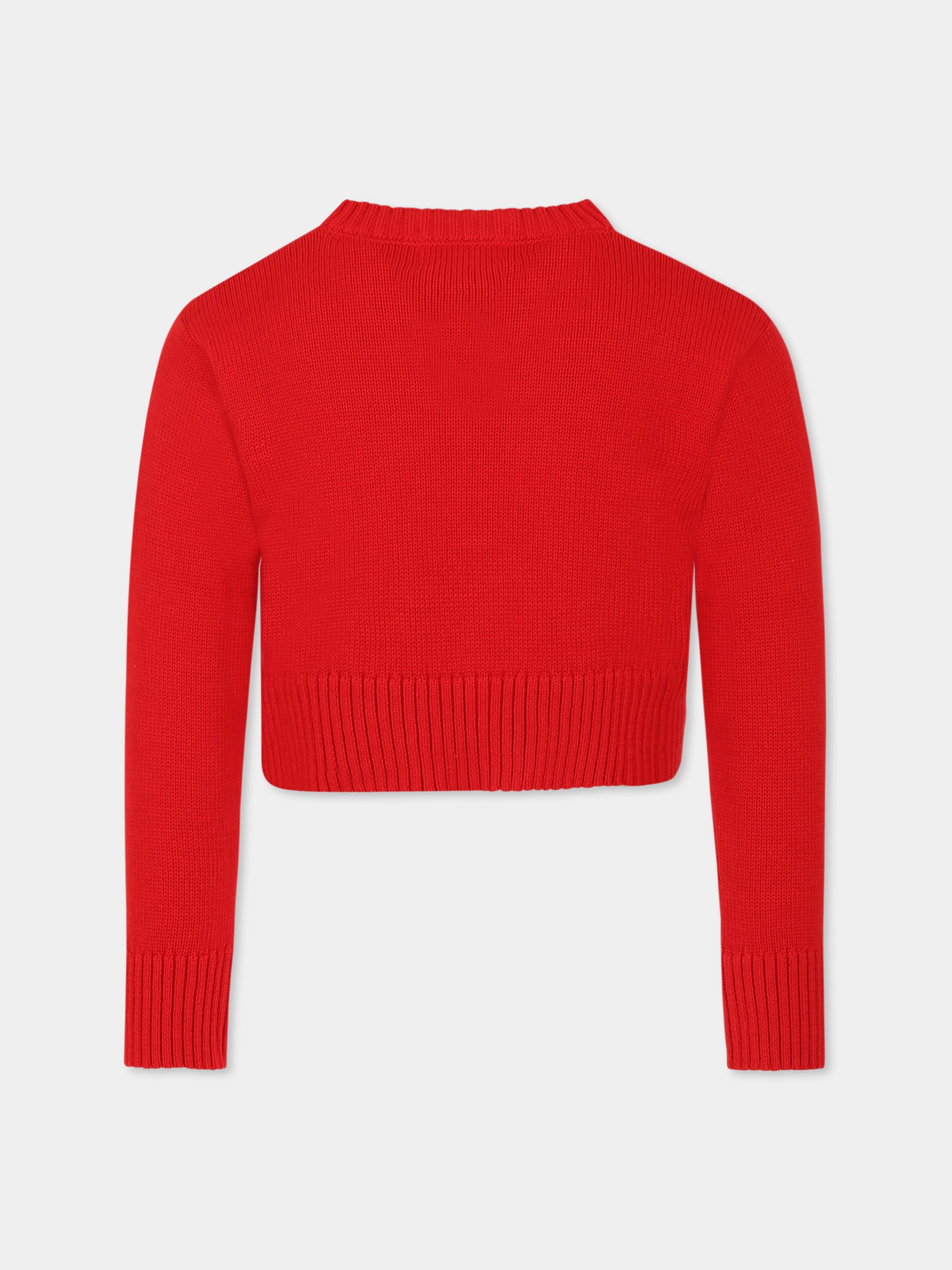 Cardigan rosso per bambina con fiocco,Vivetta Kids,VE2501RS