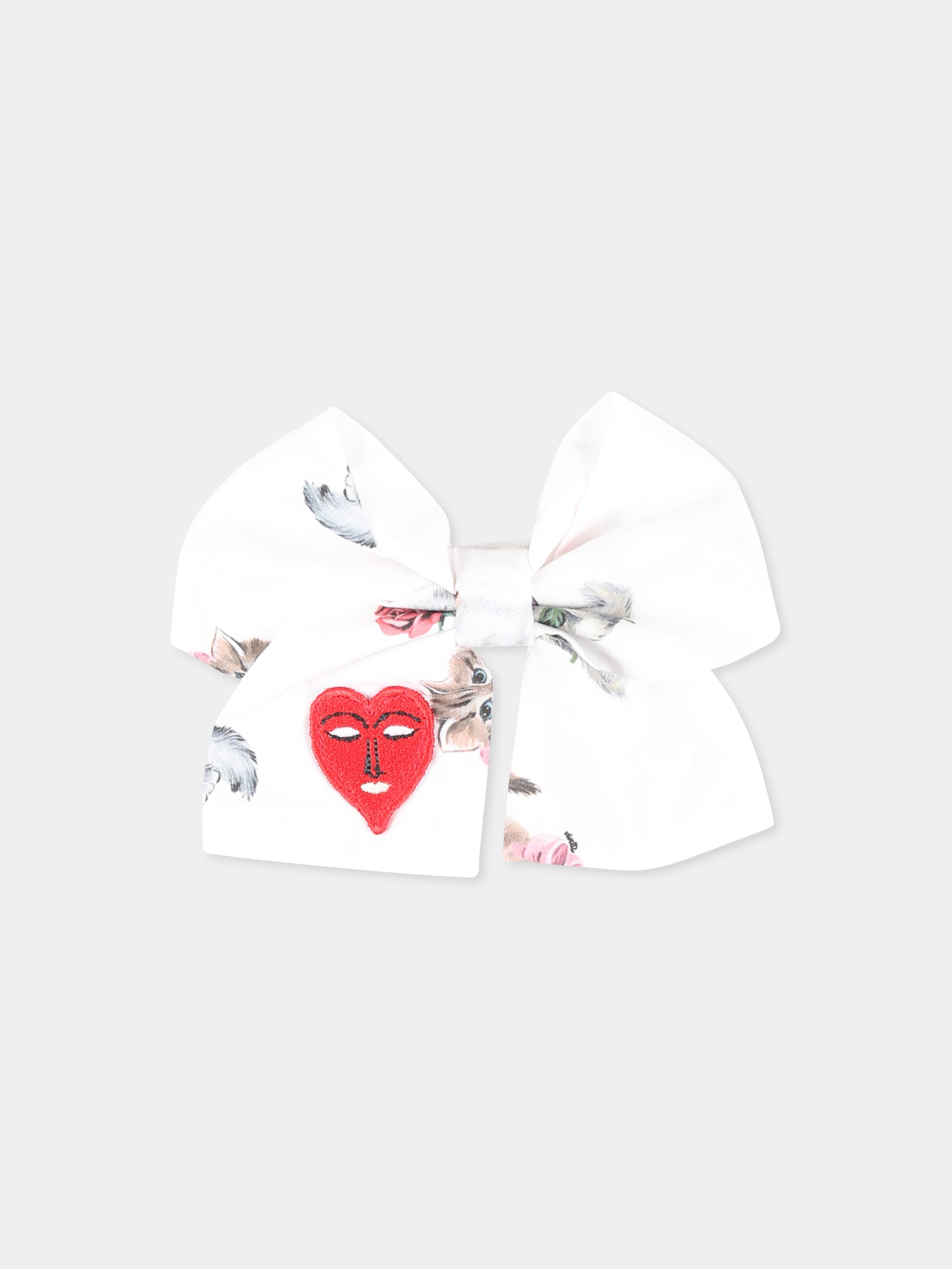Fermaglio bianco per bambina con gatti,Vivetta Kids,VE2544B