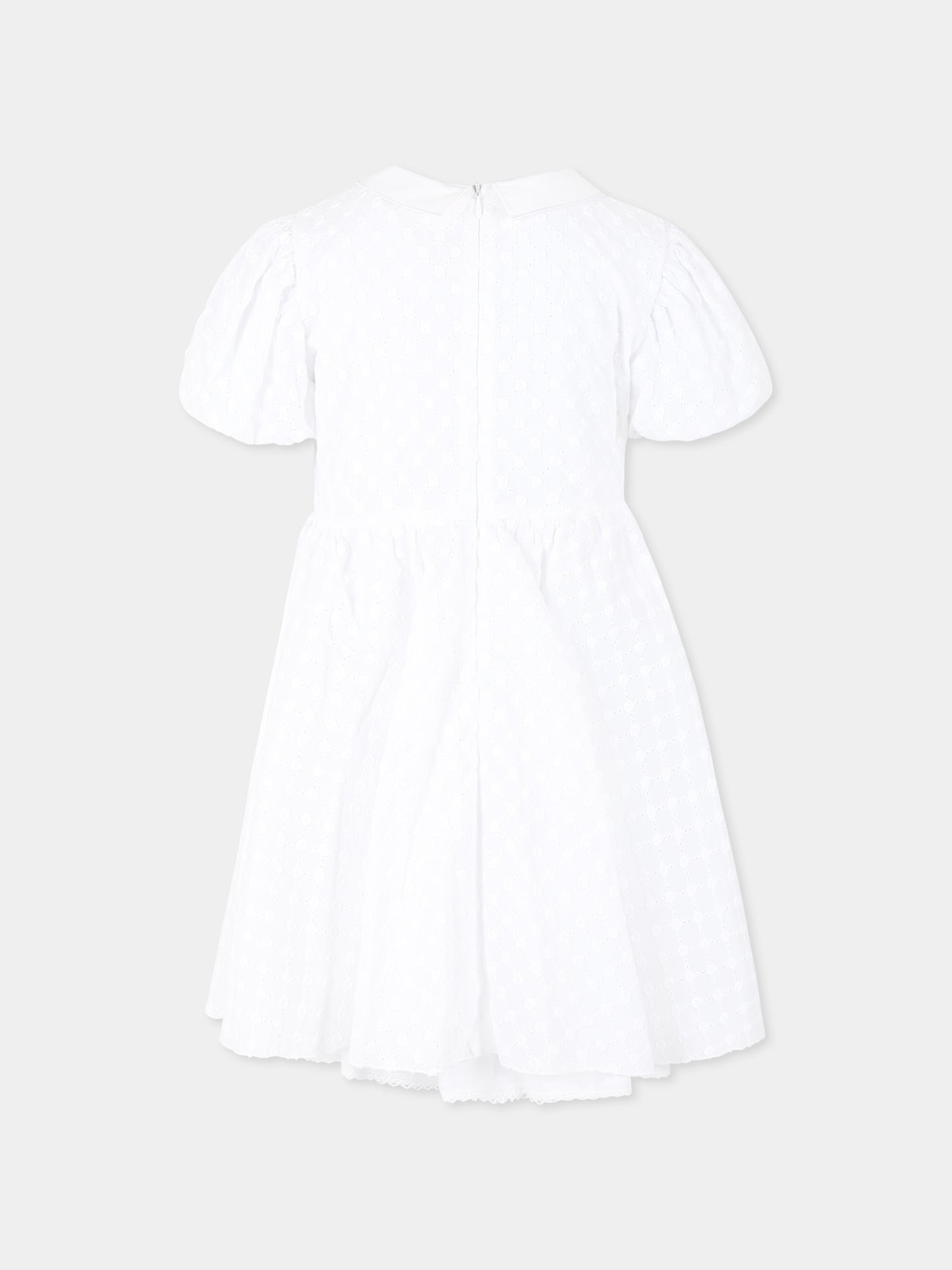 Vestito bianco per bambina con mani,Vivetta Kids,VE2511B