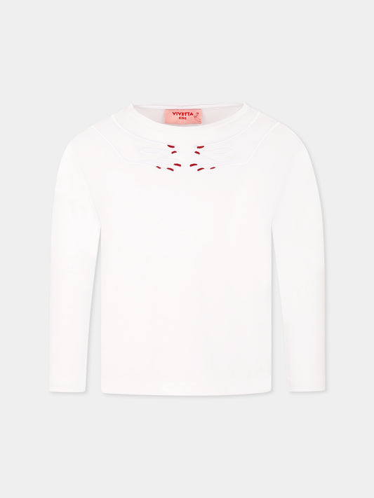 White t-shirt for girl with hands