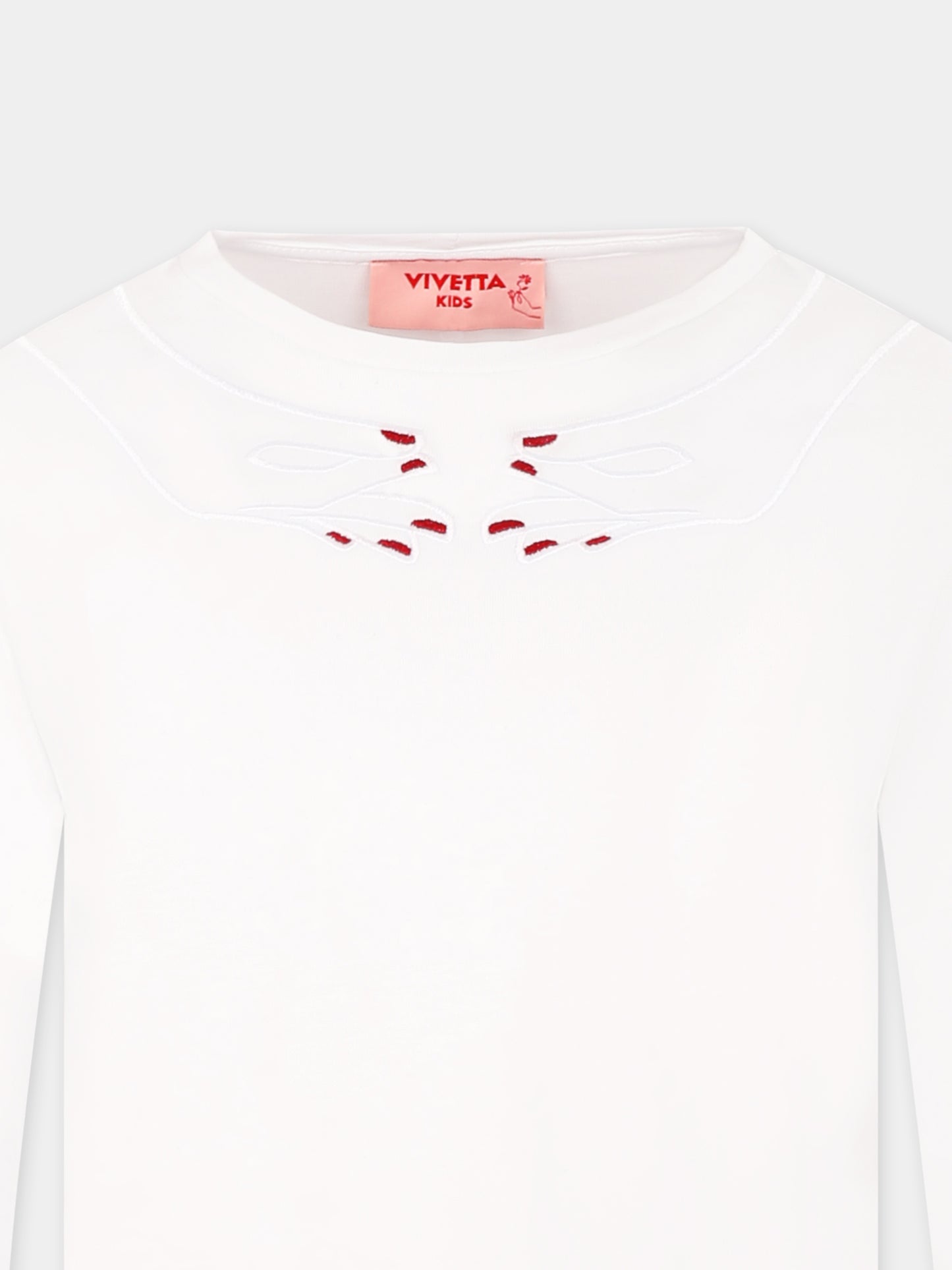 White t-shirt for girl with hands