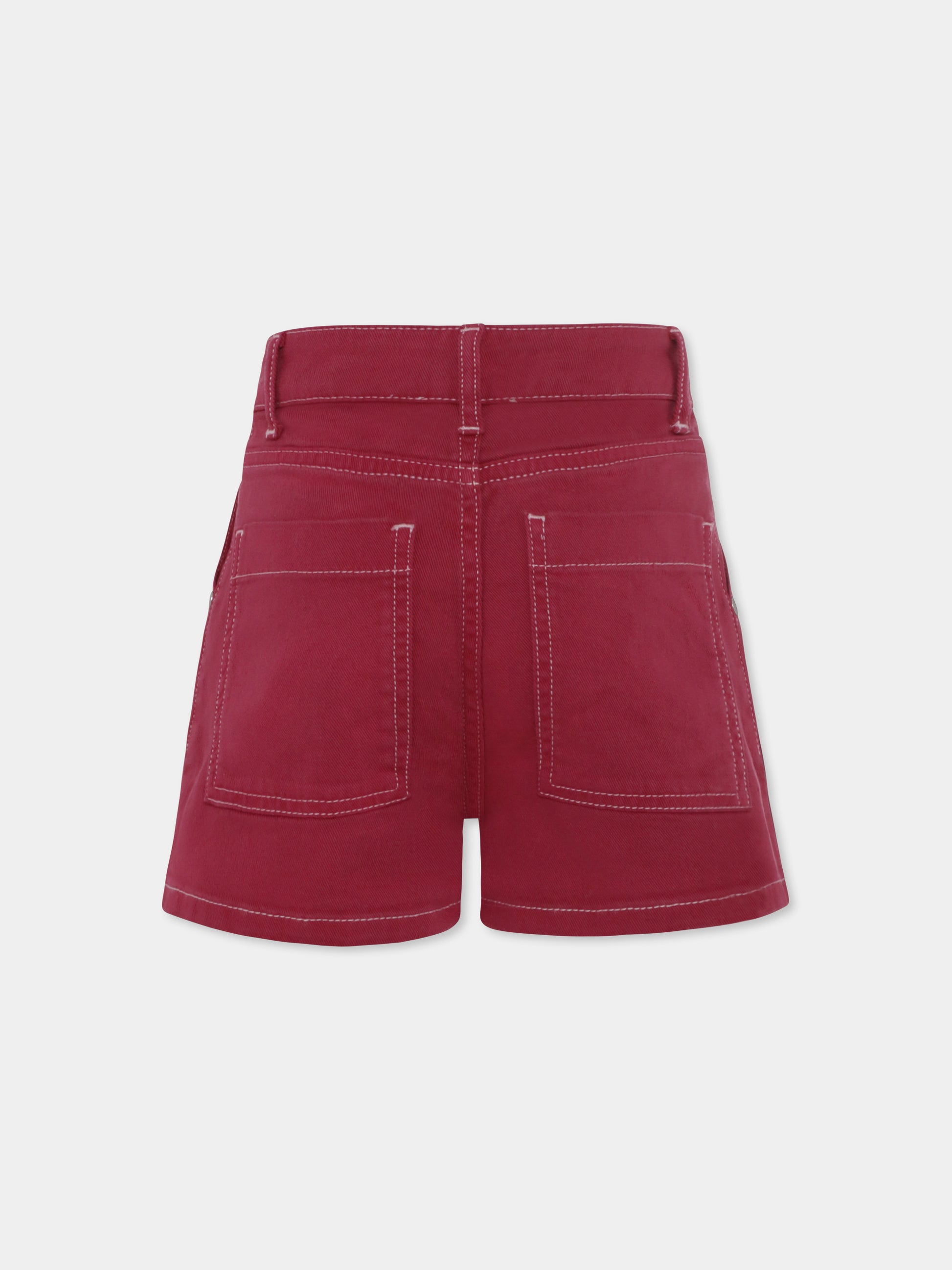 Shorts fucsia per bambina con logo,Flower Mountain,0L04 0016002866 01 AKIKO