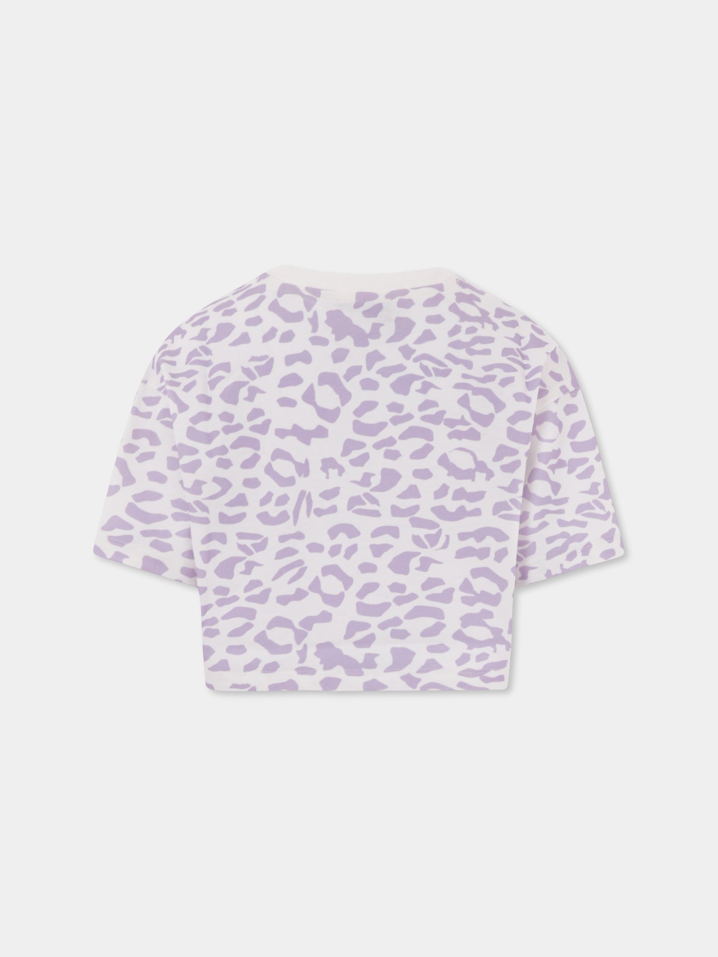 White crop t-shirt for girl with logo