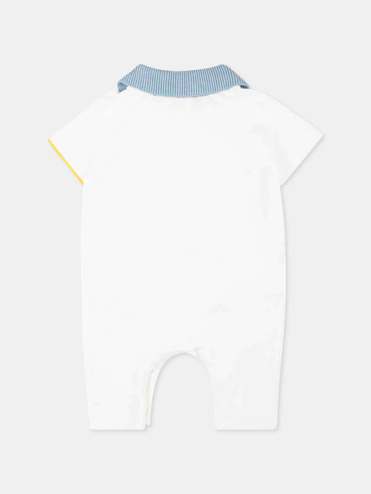 Pagliaccetto bianco per neonato con pesce,Gensami,TU02-B-JERSEY BB1