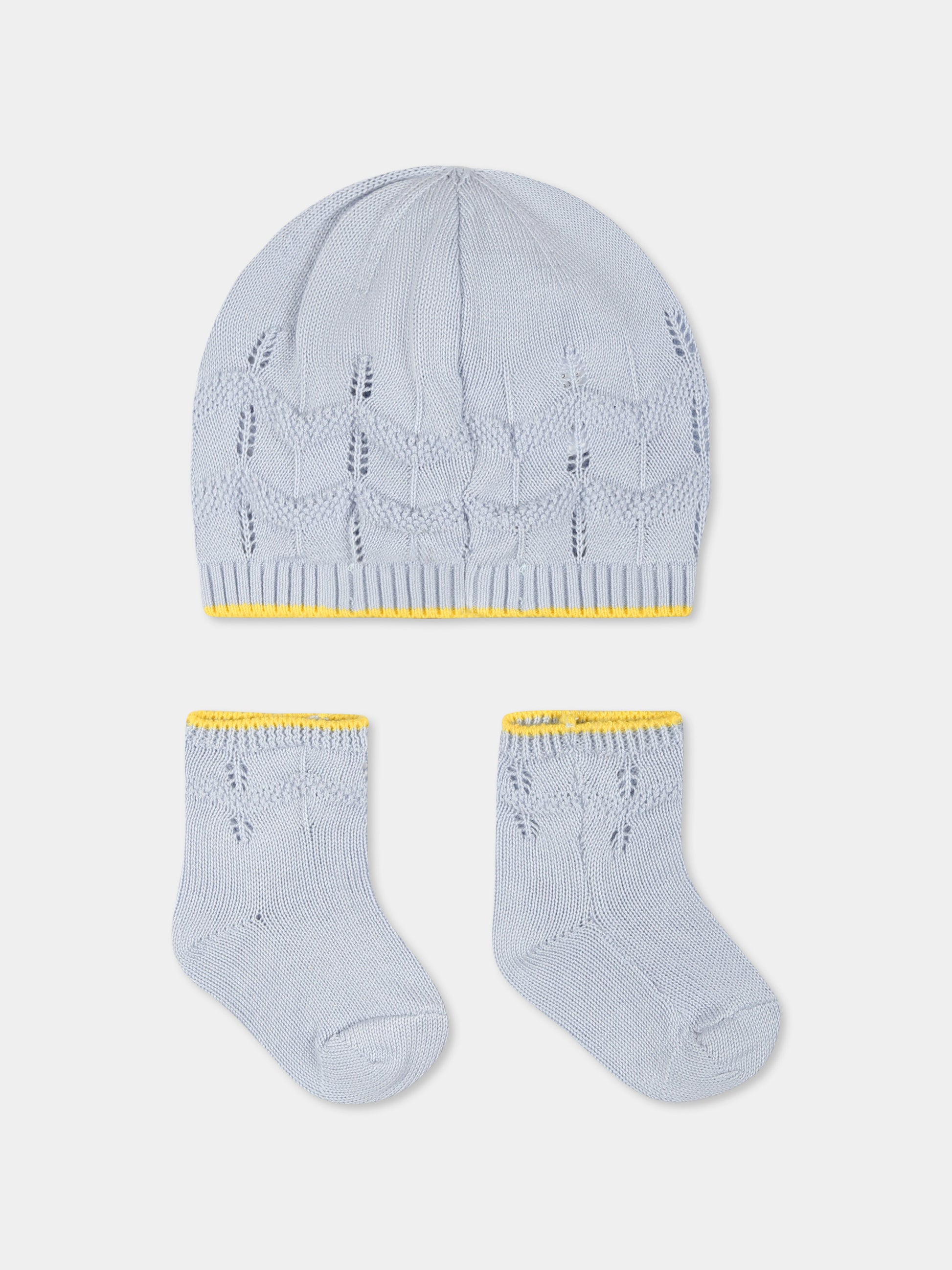 Set accessori celeste per neonato,Gensami,BOX04-B-ONDA SILVER BLUE