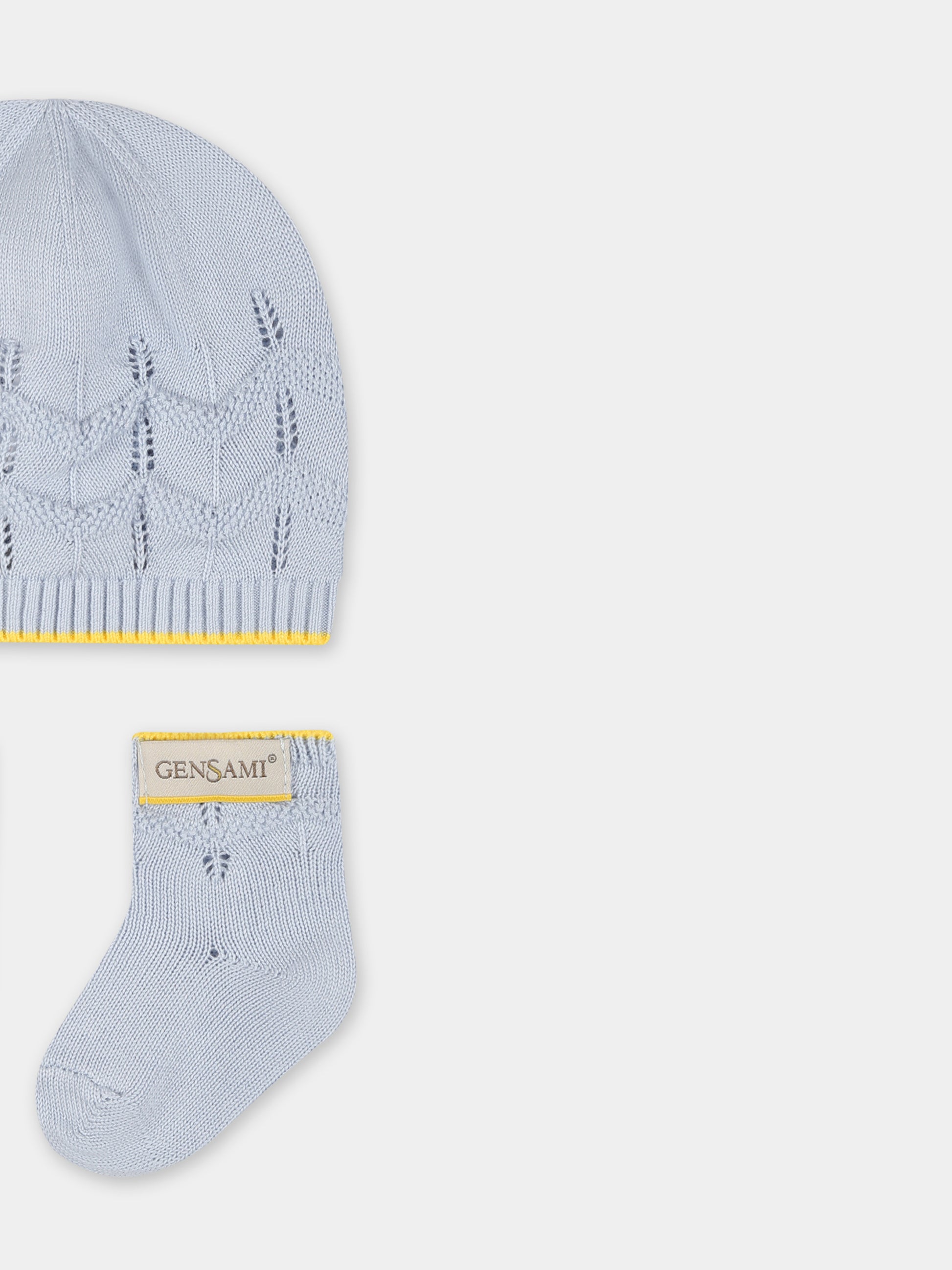 Set accessori celeste per neonato,Gensami,BOX04-B-ONDA SILVER BLUE