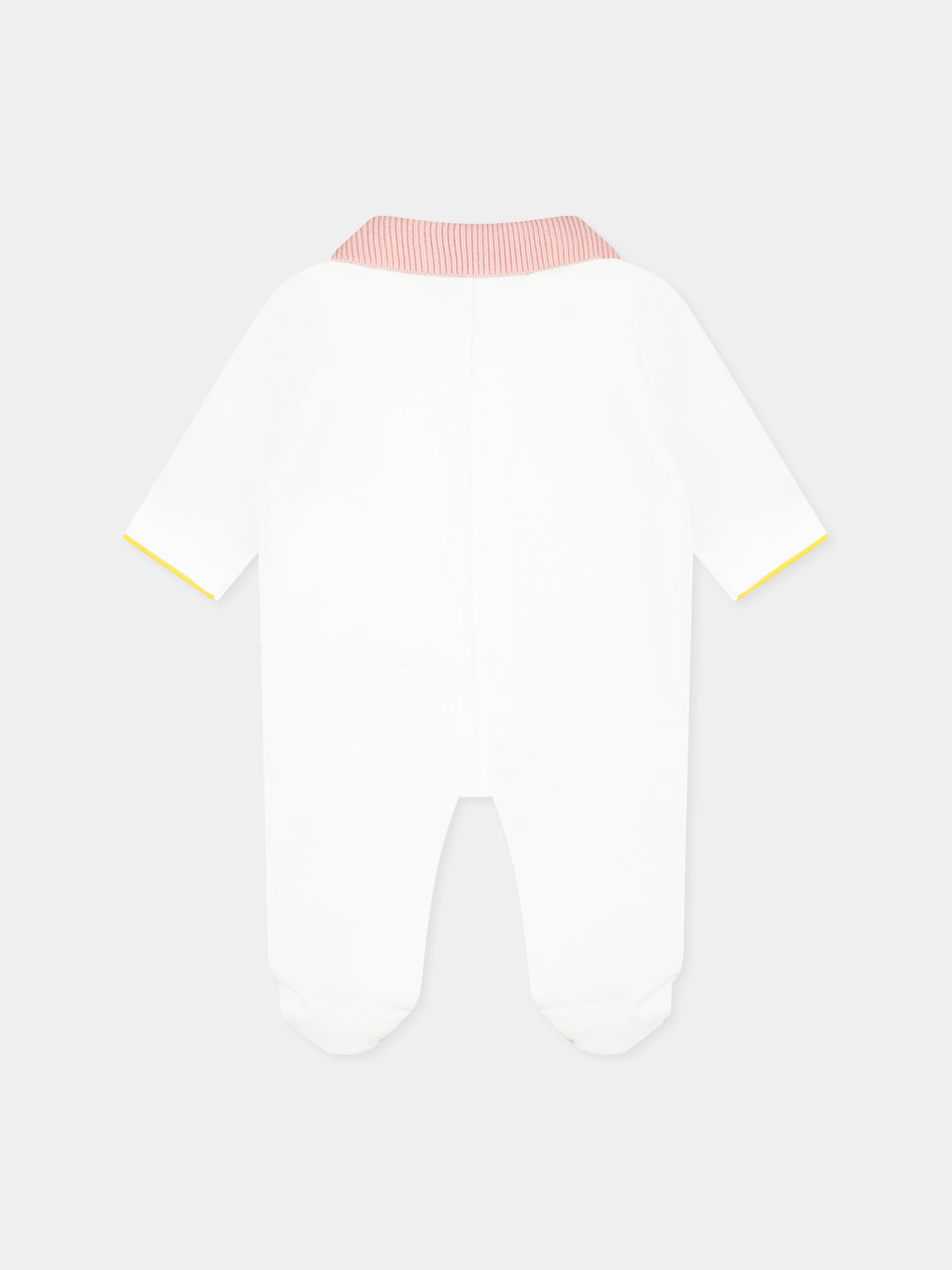 Tutina bianca per neonata con tasca,Gensami,TU01-B-JERSEY BG4