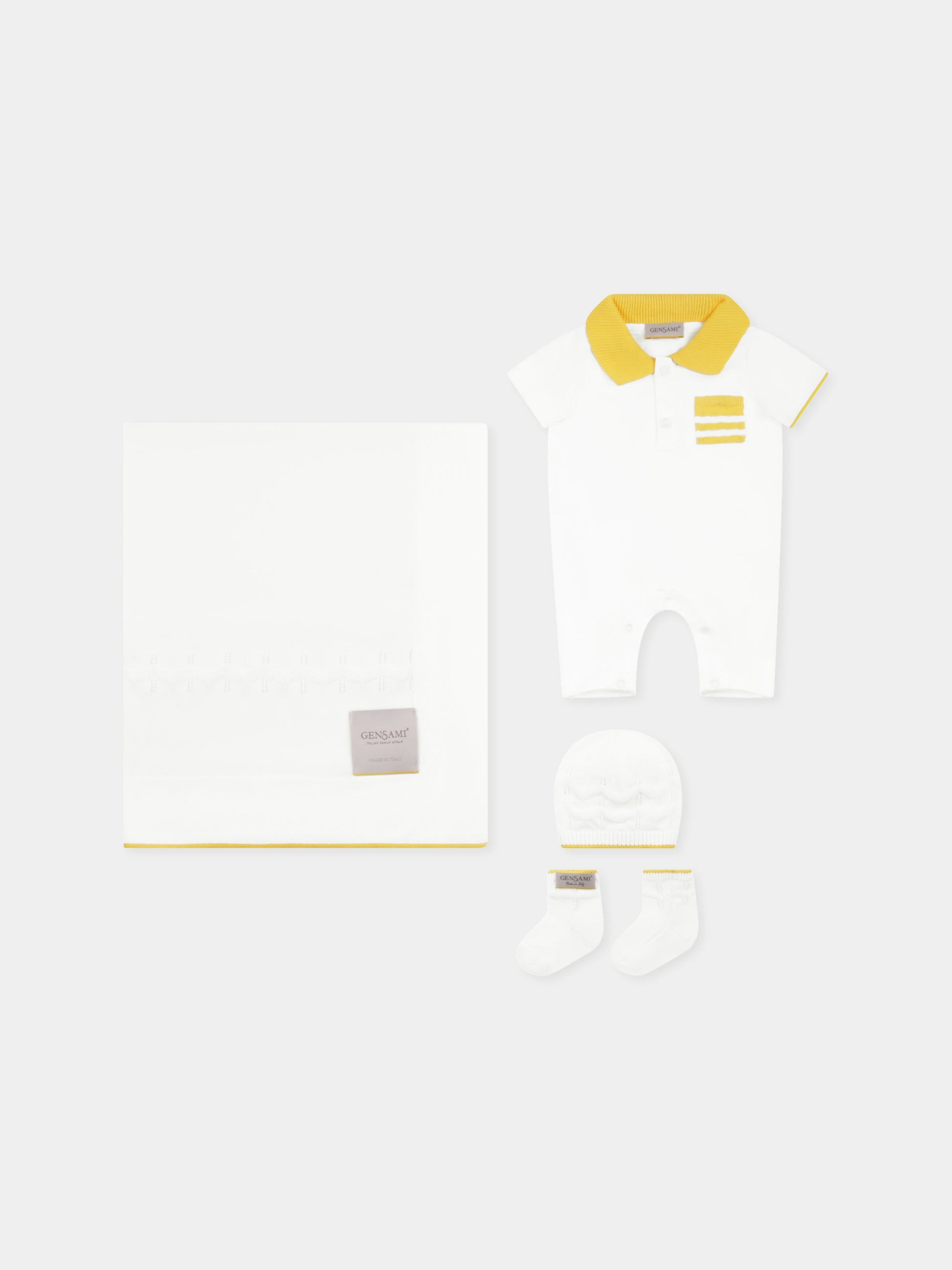 Set pagliaccetto avorio per neonati,Gensami,BOX16-B-ONDA SUNRISE YELLOW
