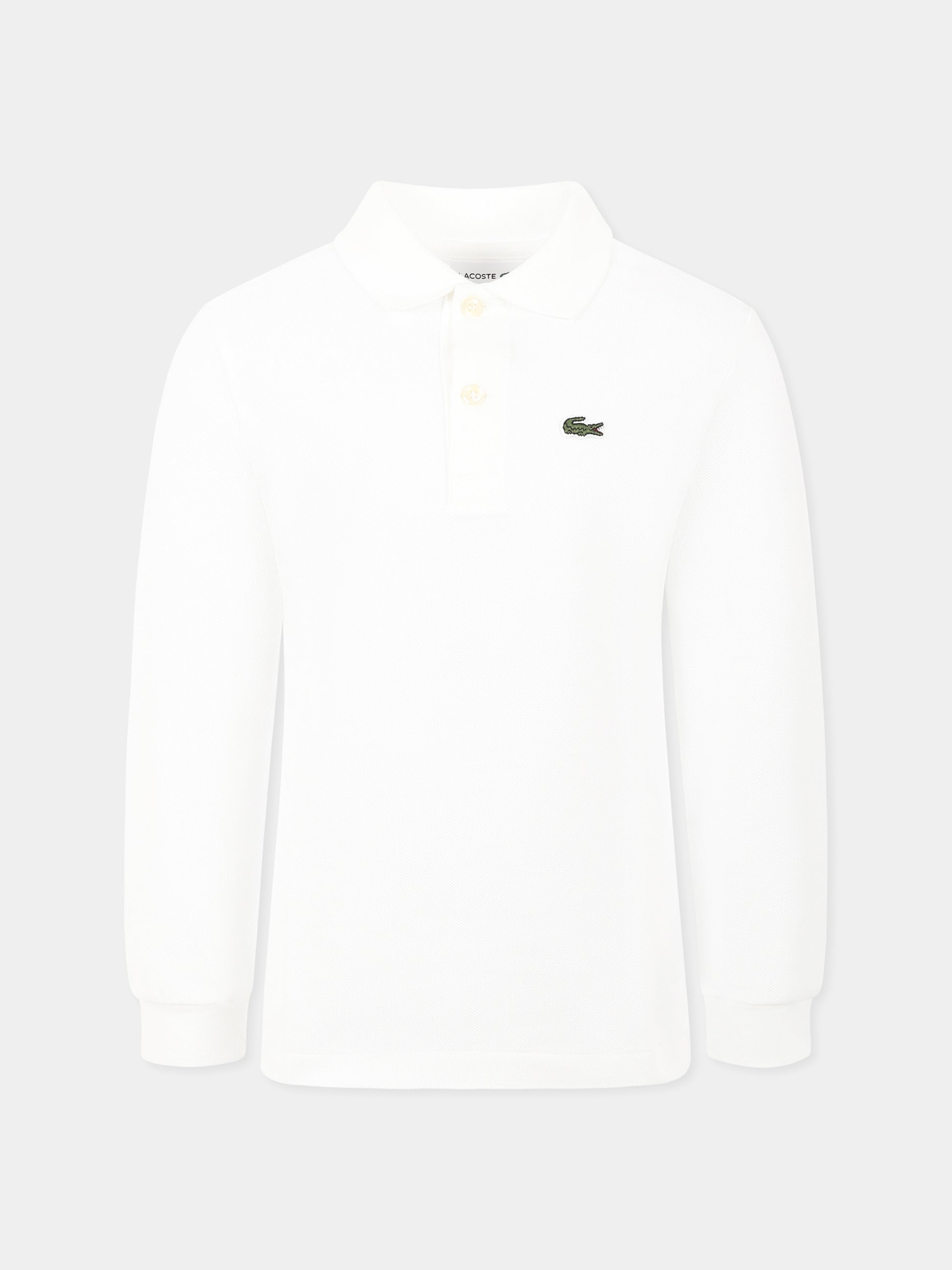 Polo bianca per bambino con coccodrillo,Lacoste,PJ8915 001
