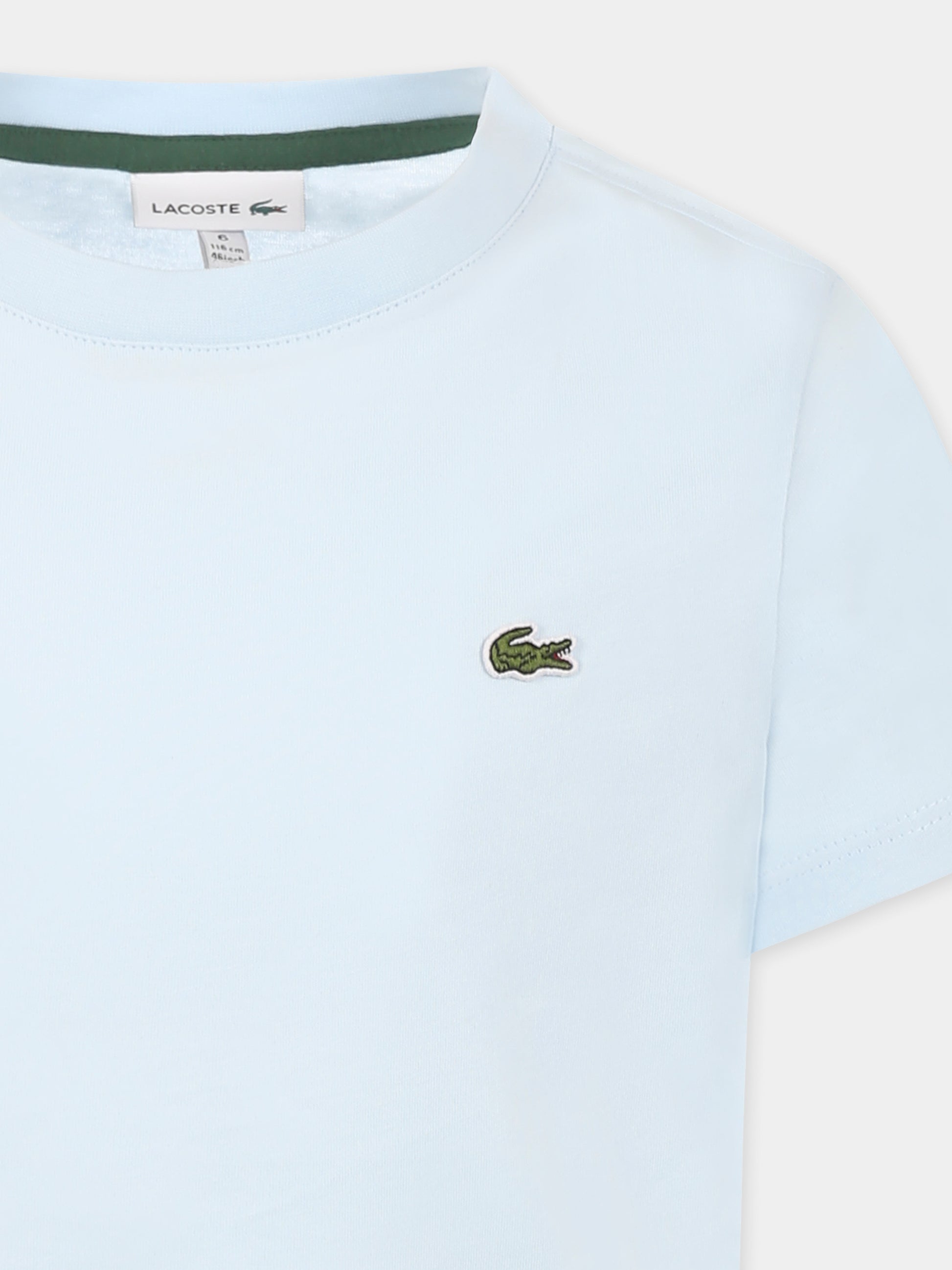 T-shirt celeste per bambini con coccodrillo,Lacoste,TJ1122 T01