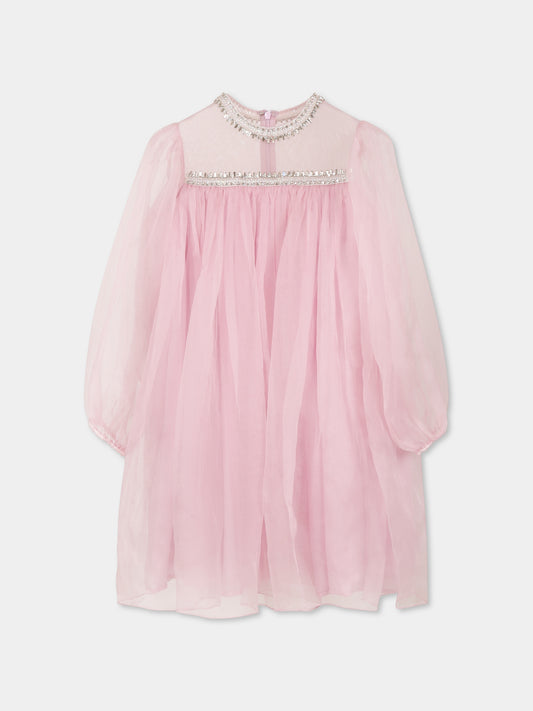 Purple dress for girl with crystals