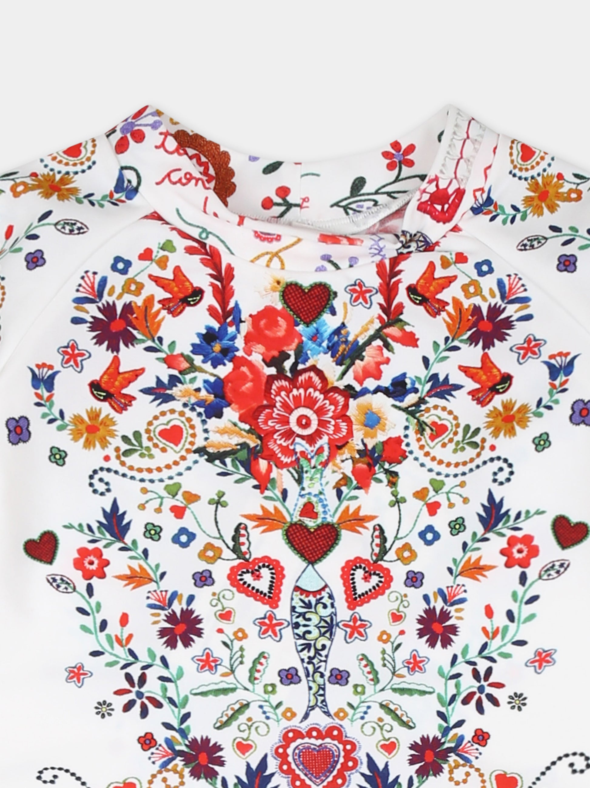 Costume Anti UV per neonata con stampa floreale,Camilla,00034415 FATHJUST