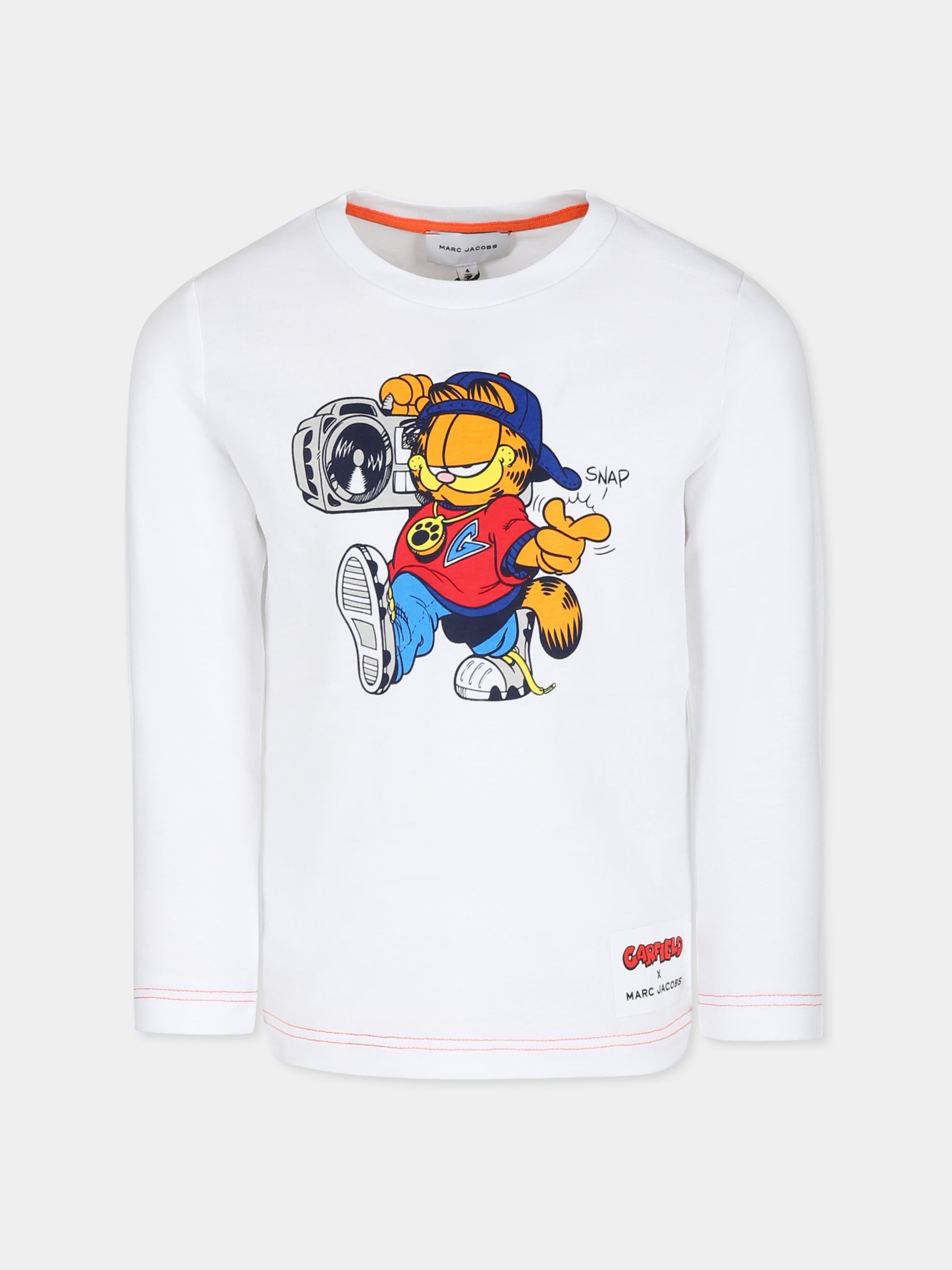 T-shirt bianca per bambino con stampa Garfield,Marc Jacobs,W25611 10P