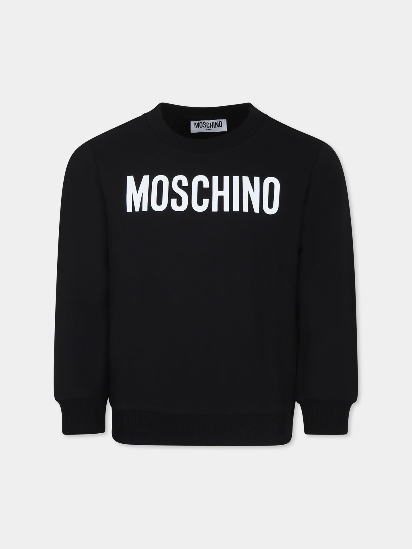 Felpa nera per bambini con logo,Moschino Kids,HUF085 LDA11 60100