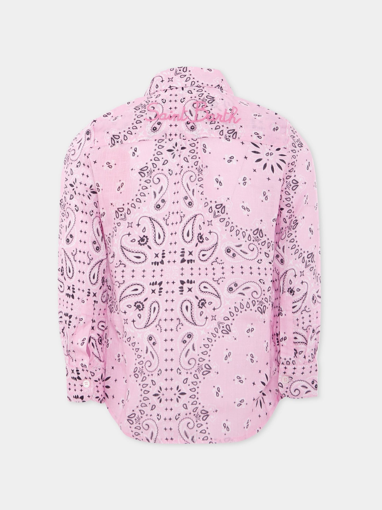 Camicia rosa per bambina con stampa paisley,Mc2 Saint Barth,BRIG003 04940H