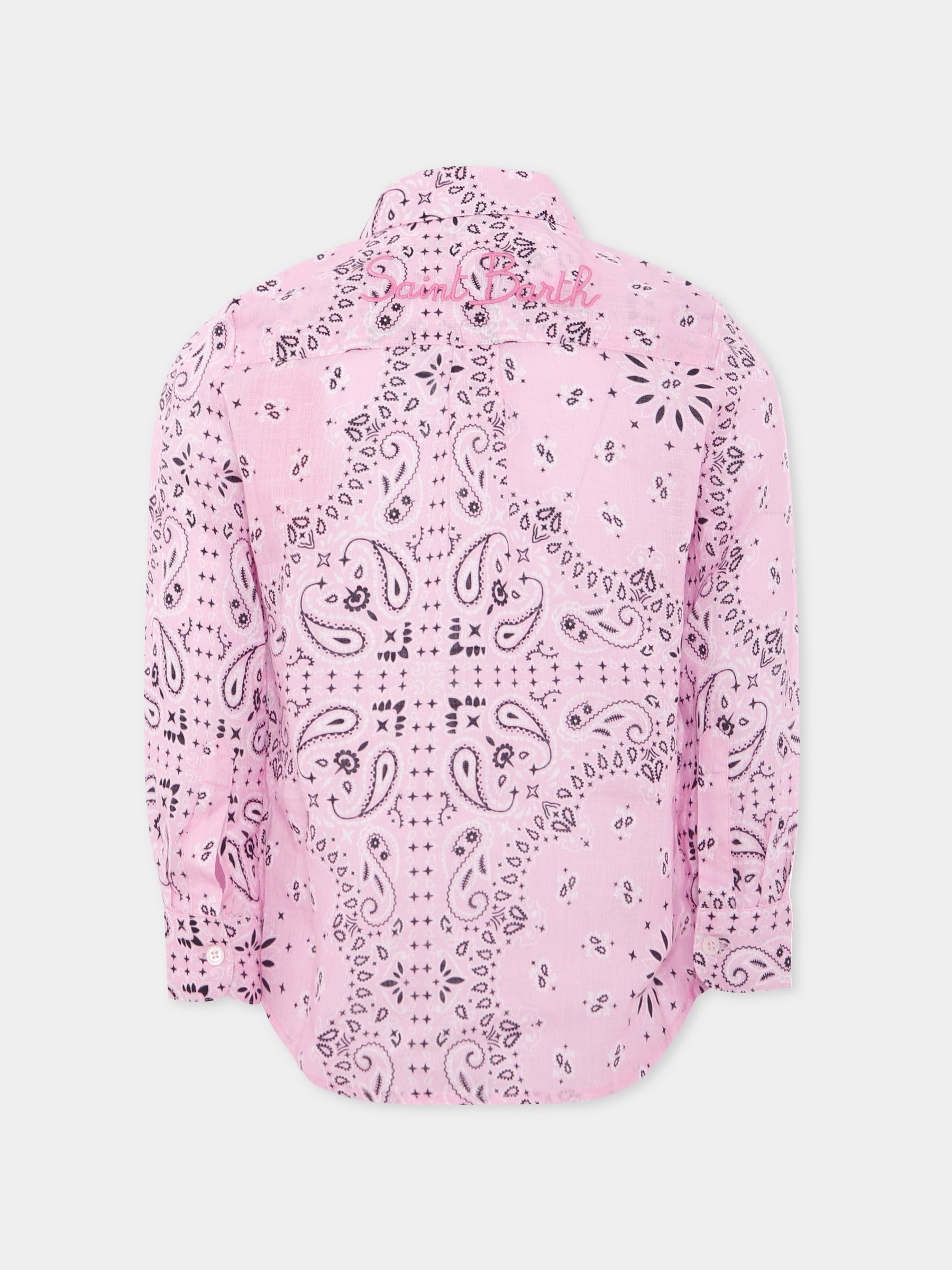 Camicia rosa per bambina con stampa paisley,Mc2 Saint Barth,BRIG003 04940H