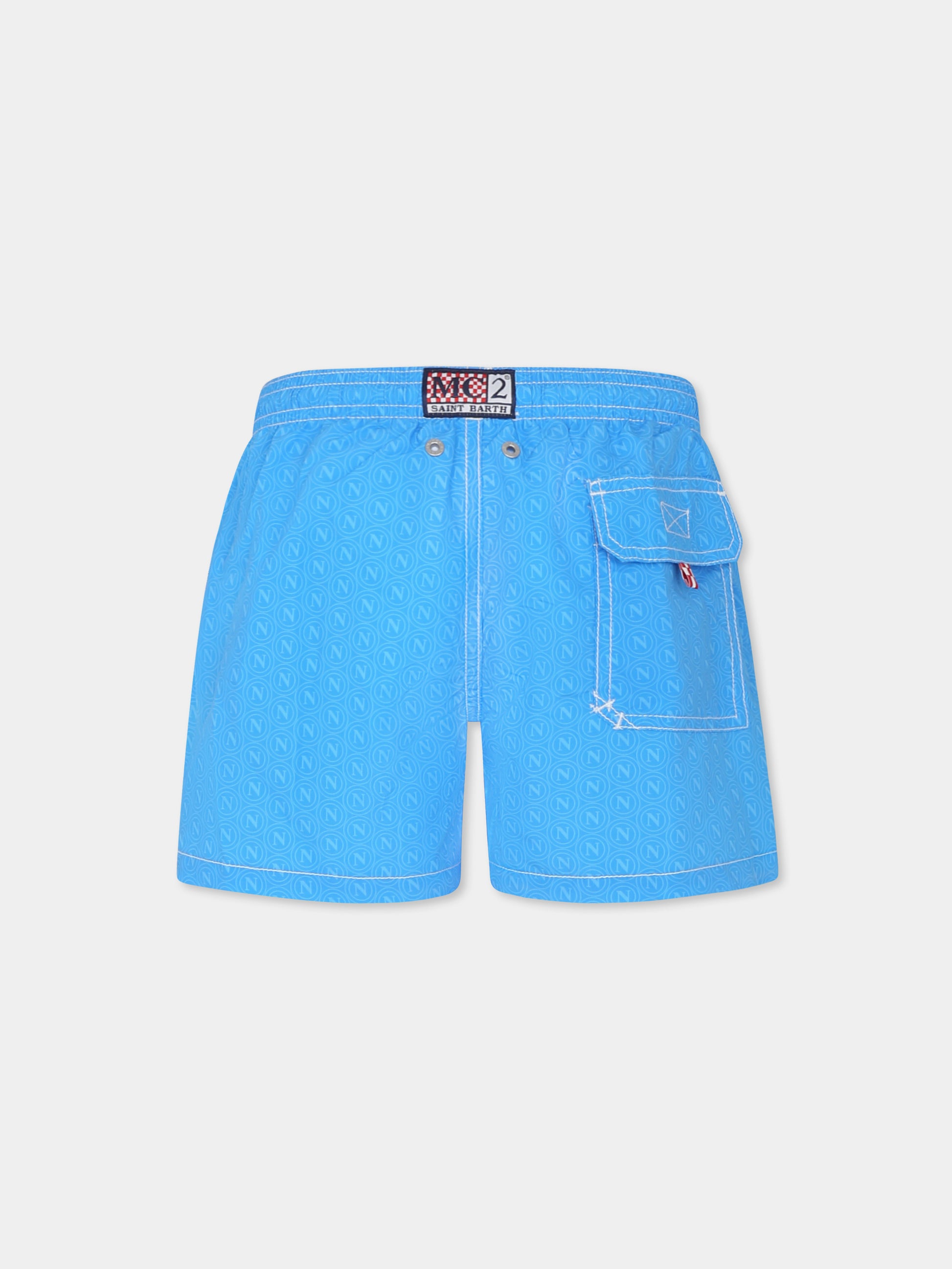 Boxer mare azzurro per bambino con logo SSC Napoli,Mc2 Saint Barth,JEA0001 04845H