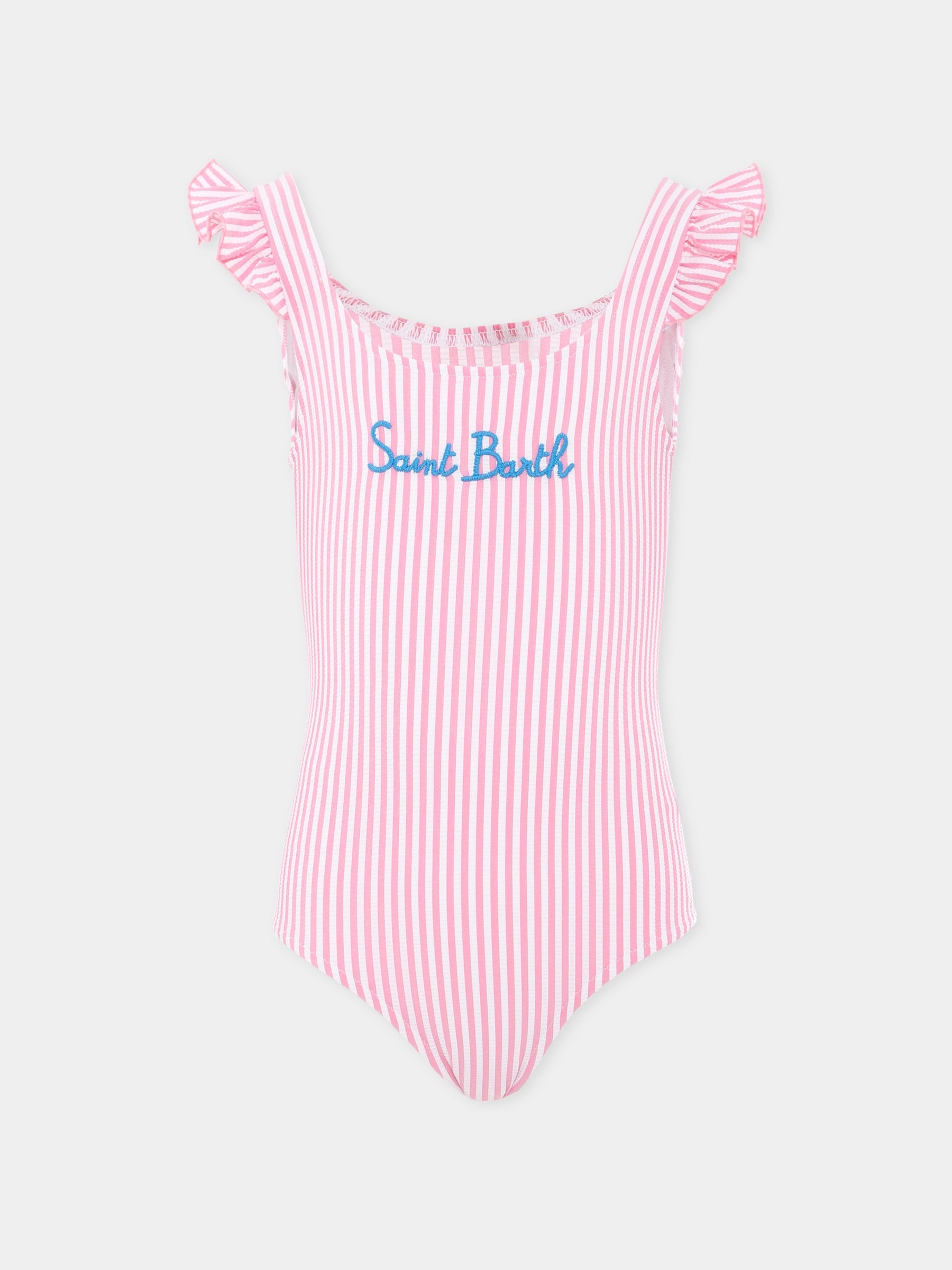 Costume intero rosa per bambina con logo,Mc2 Saint Barth,TILD0001 04263H