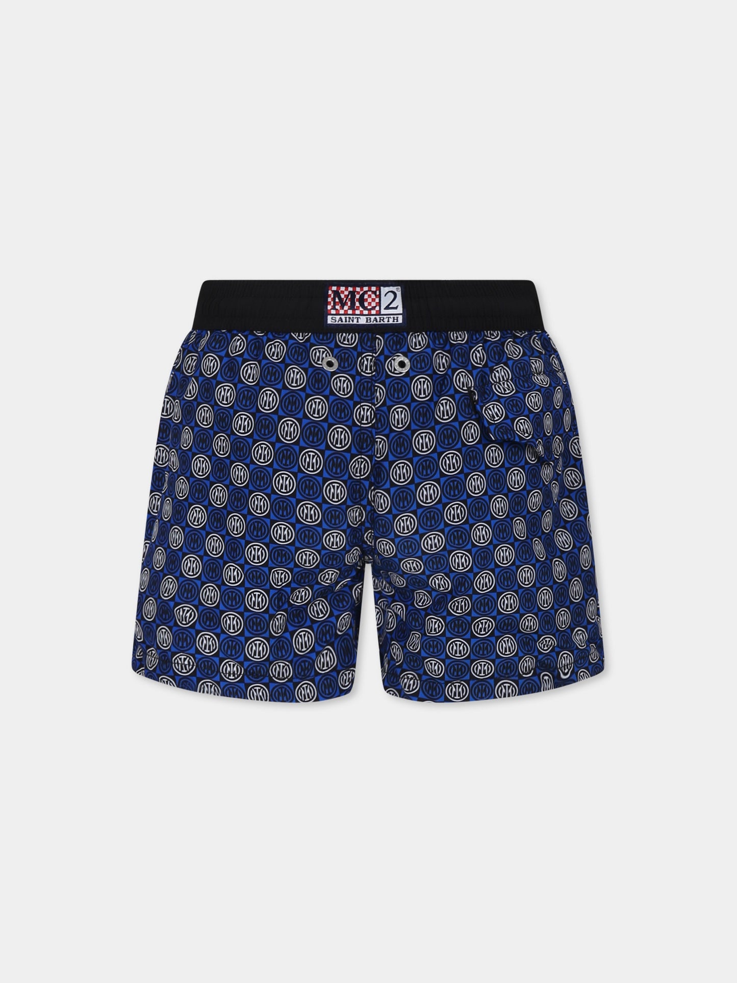 Blue swim shorts for boy with Inter logo
