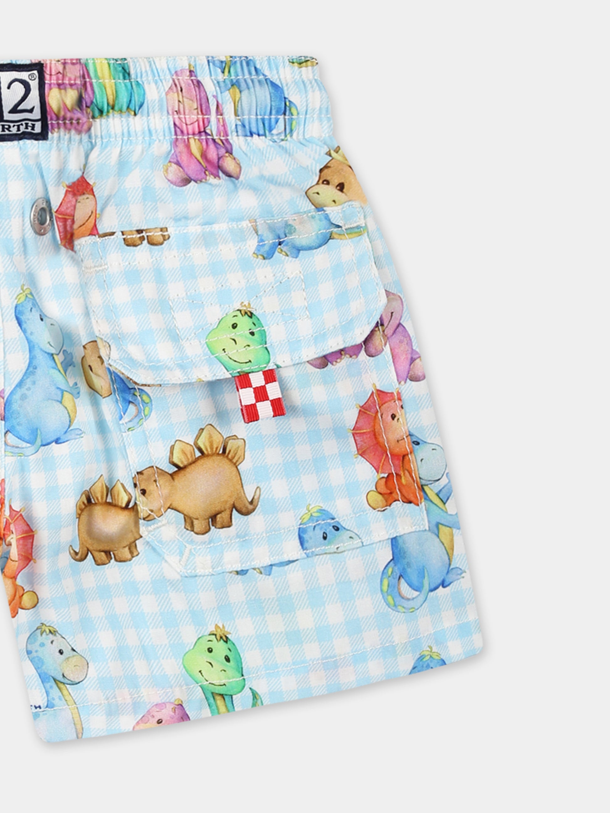 Boxer mare celeste per neonato con dinosauri all over,Mc2 Saint Barth,JOEL001 01237H