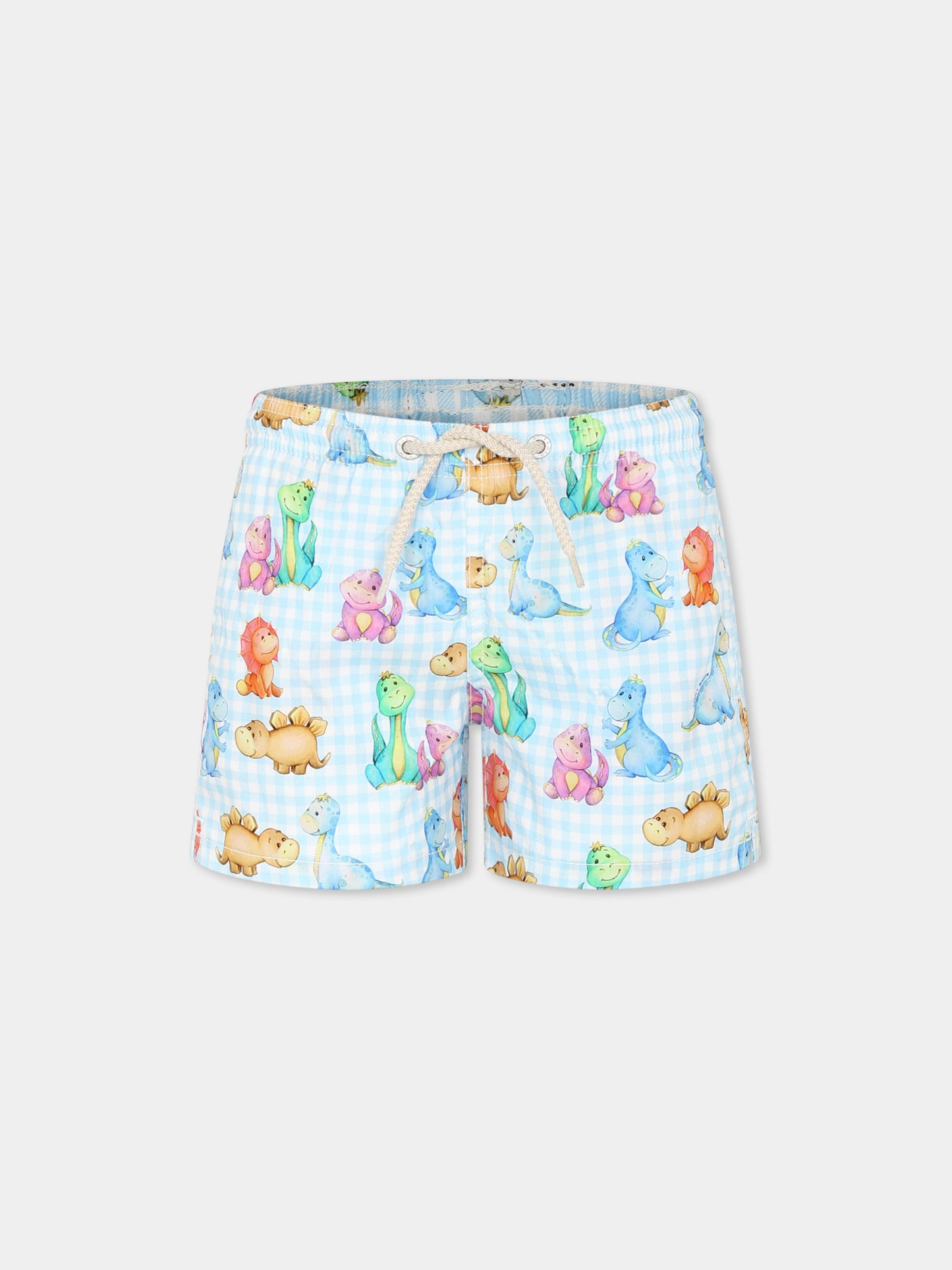 Boxer mare celeste per bambino con dinosauri all over,Mc2 Saint Barth,JOEL001 01237H
