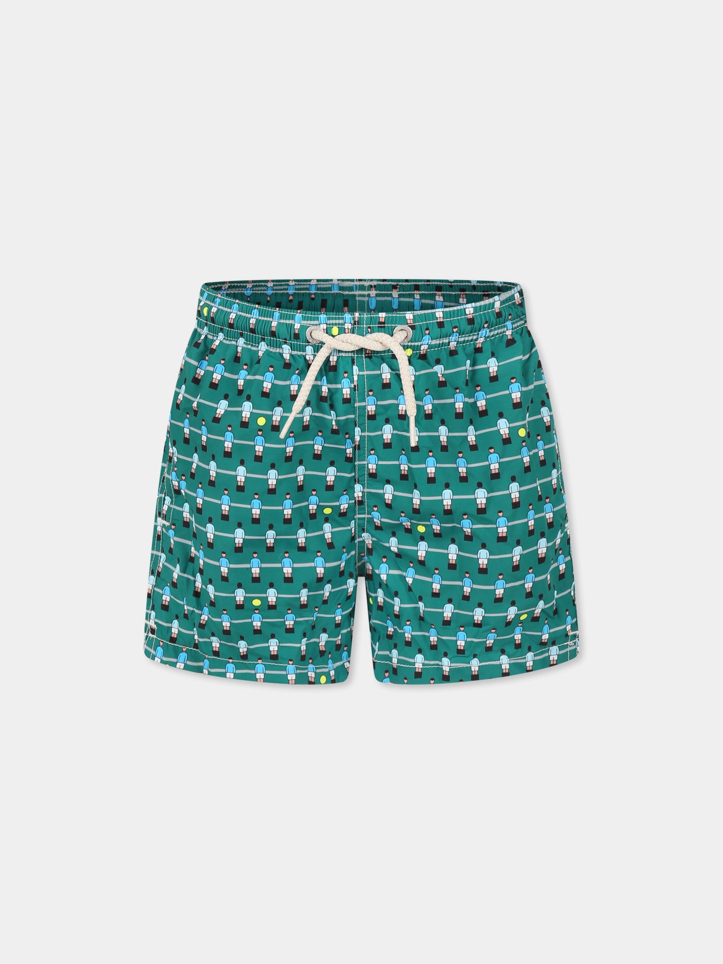 Boxer mare verde per bambino con calcio balilla all over,Mc2 Saint Barth,JEA0004 01717H