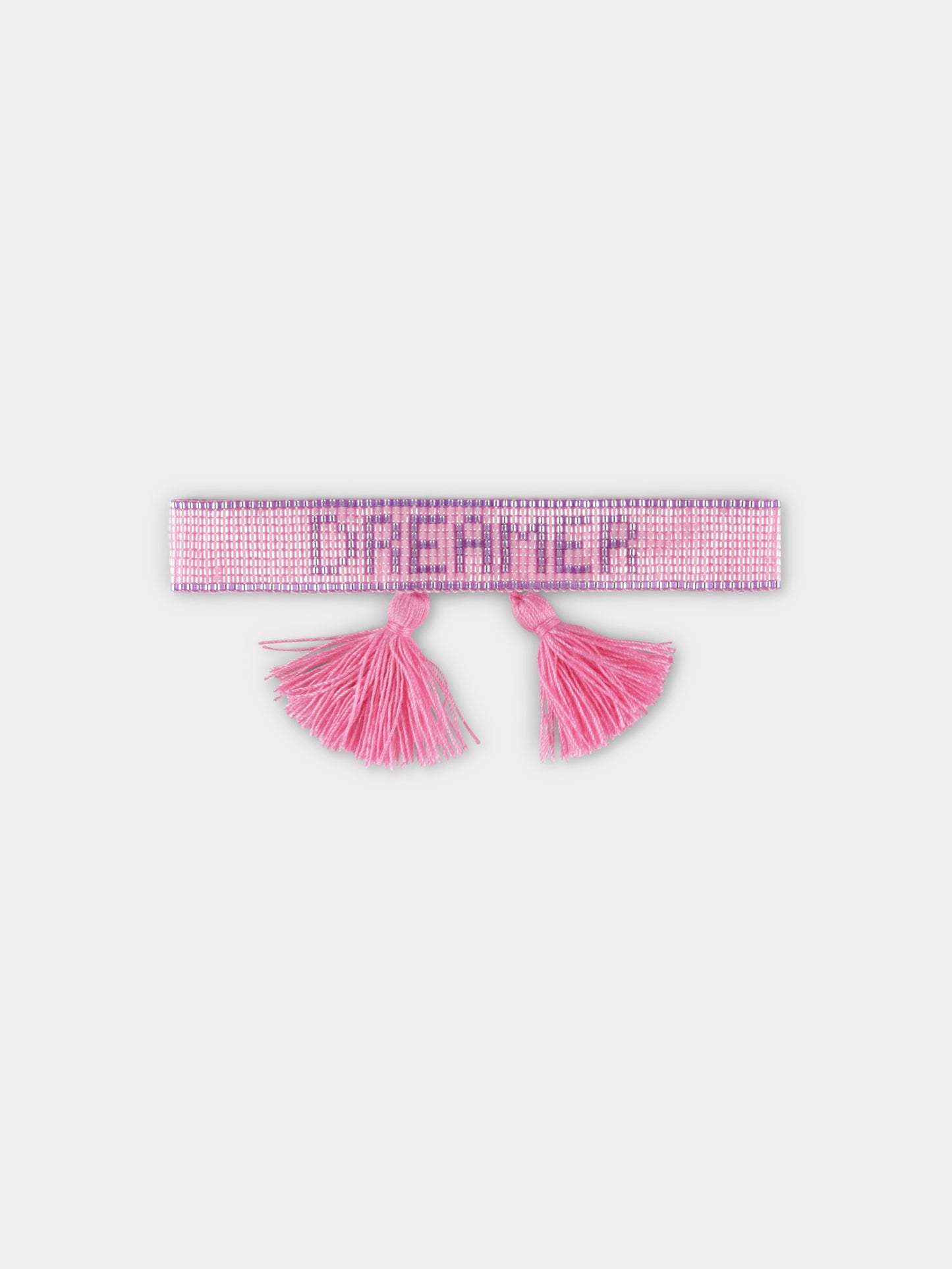 Pink bracelet for girl with logo