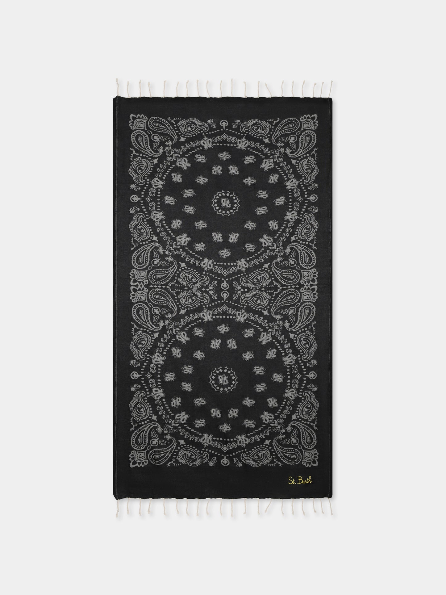 Black beach towel for kids with logo