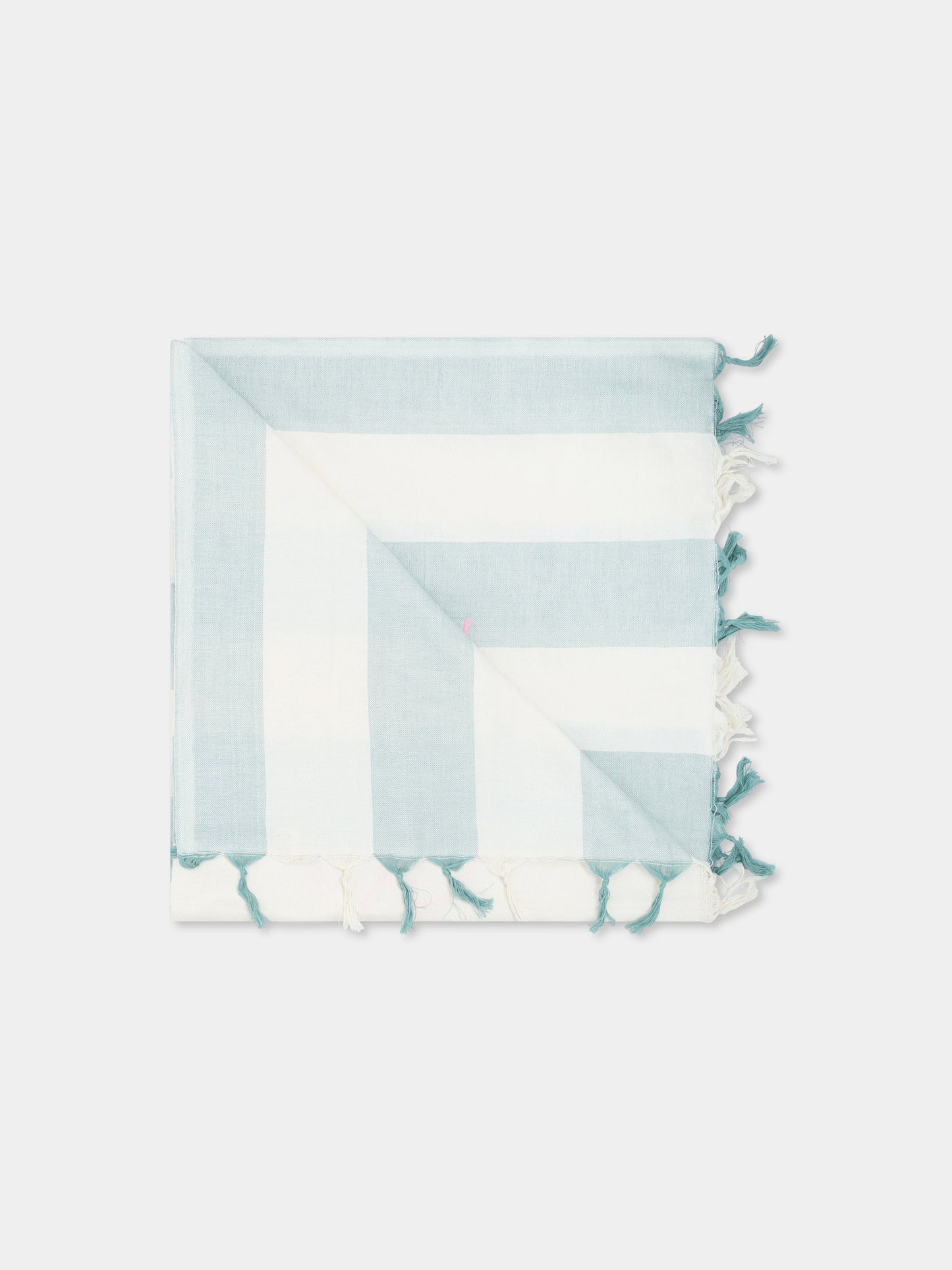 Green beach towel for girl with logo